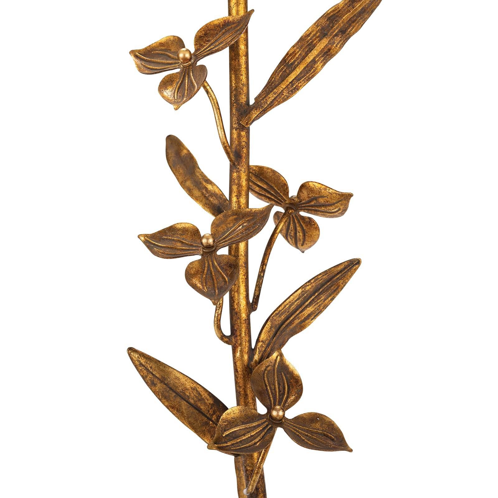 Shown in Brass finish and Linen shade