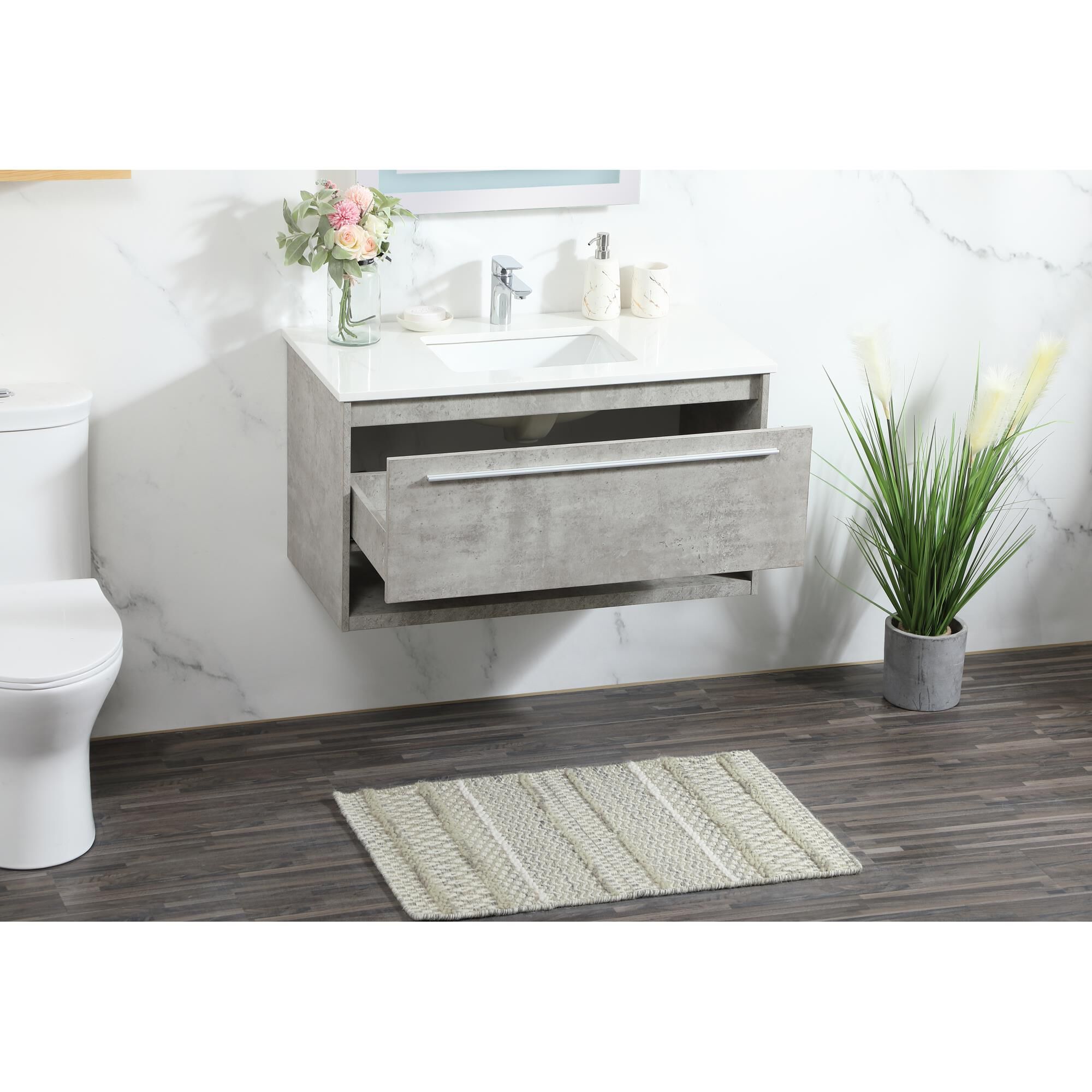 Shown in Concrete Grey finish