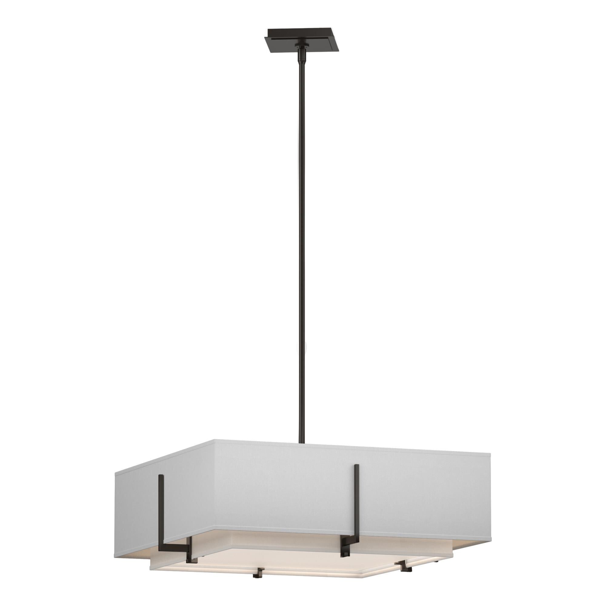 Shown in Oil Rubbed Bronze finish and Natural Anna Inner - Natural Anna Outer shade