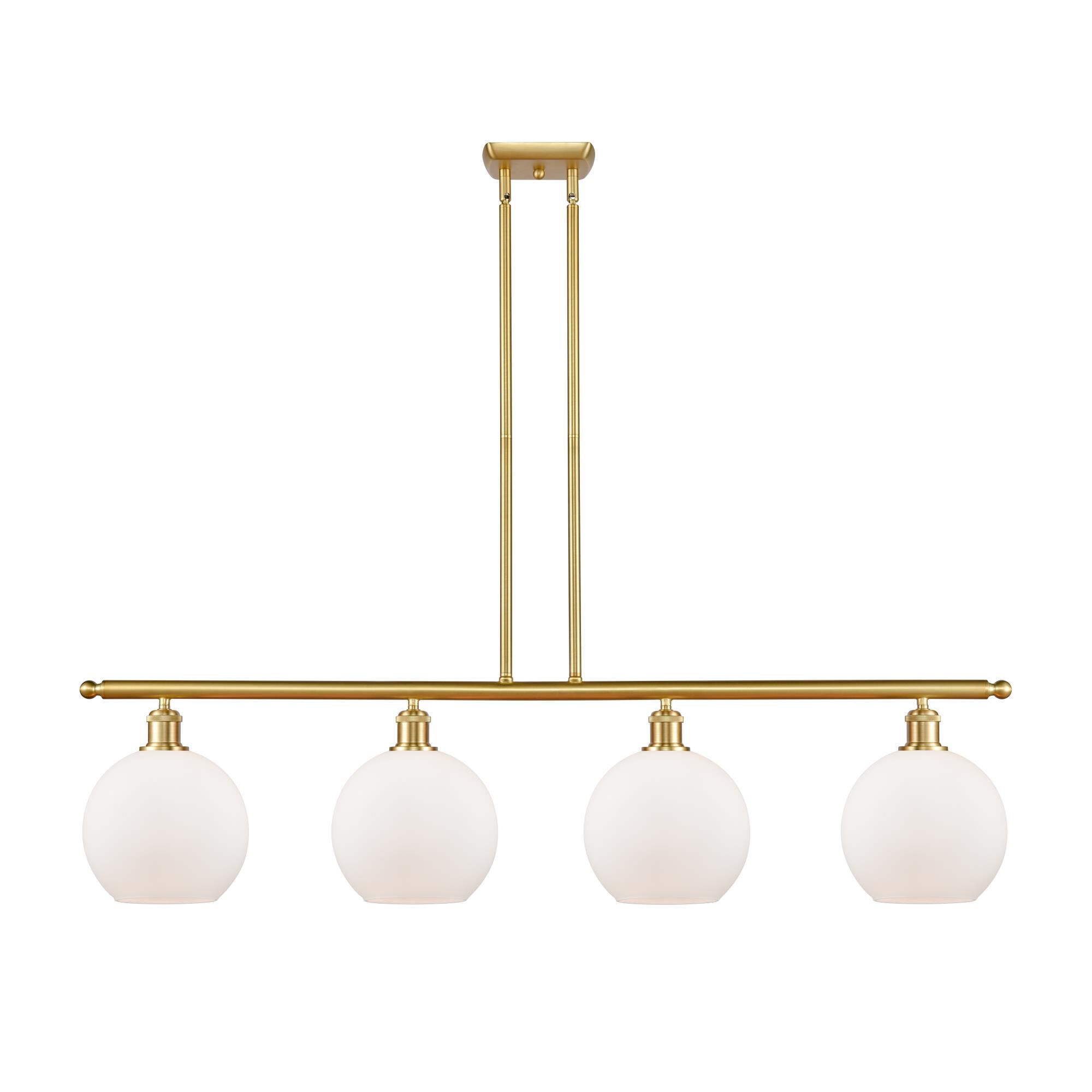 Shown in Satin Gold finish and Cased Matte White Athens glass