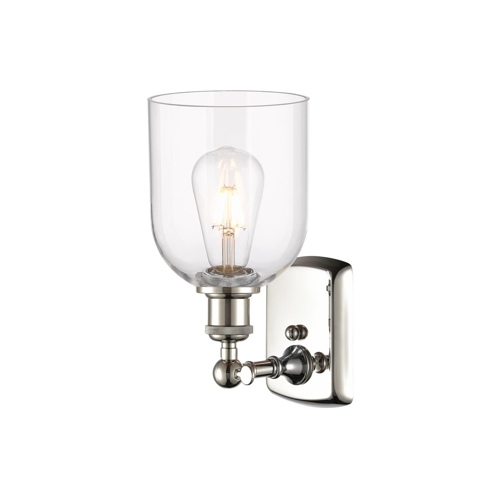 Shown in Polished Nickel finish and Clear glass