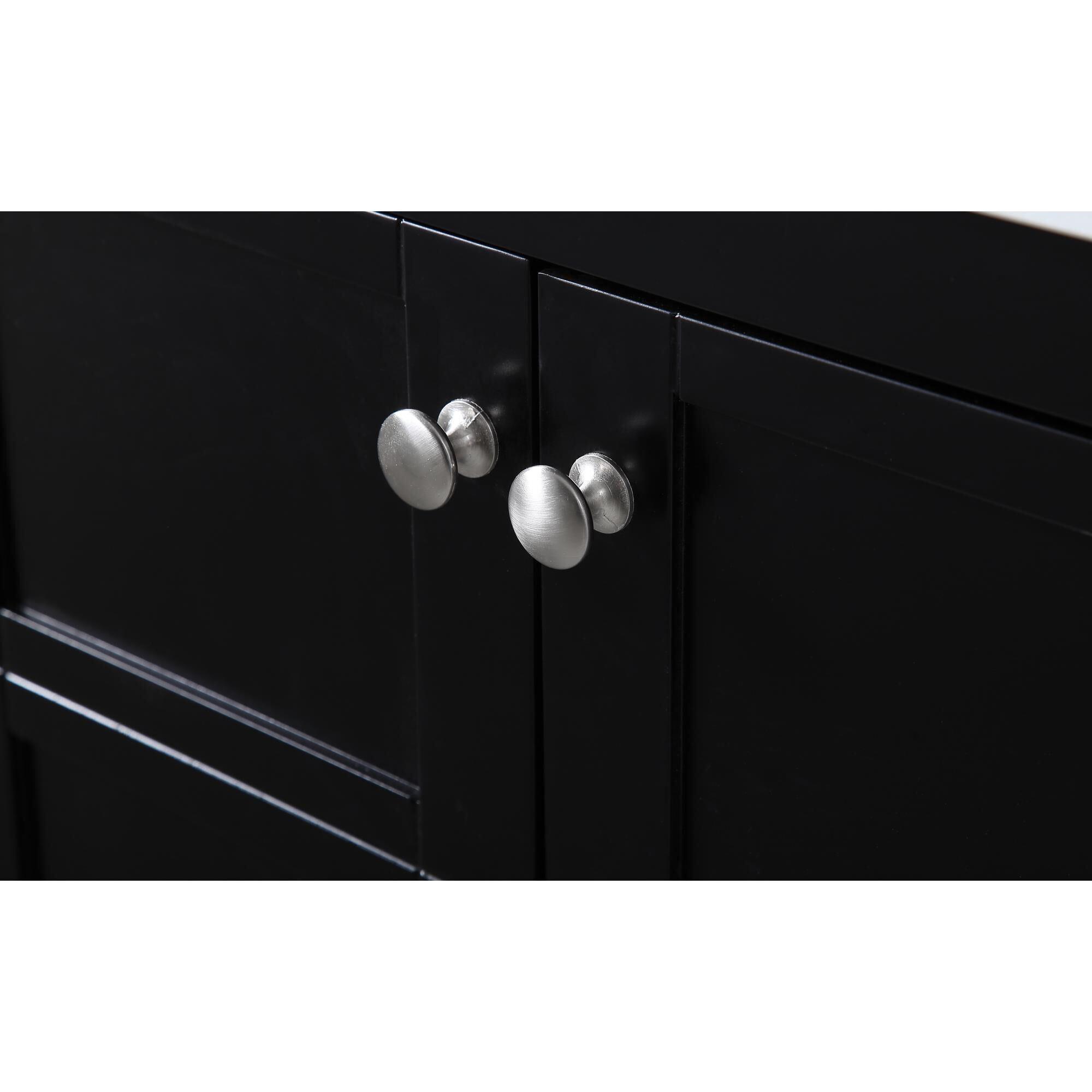 Shown in Black And Brushed Nickel With Carrara White Marble finish