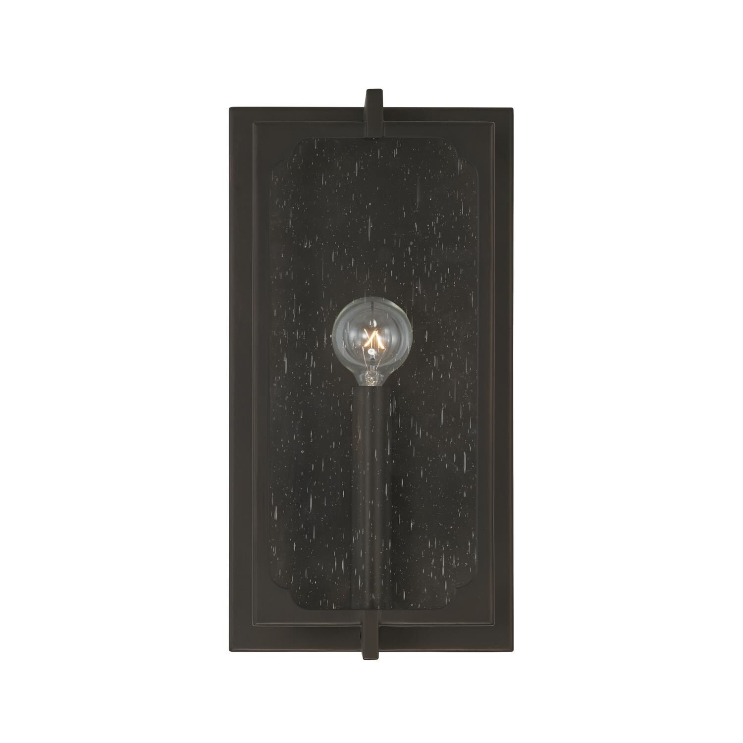 Shown in Old Bronze finish and Clear Seeded glass