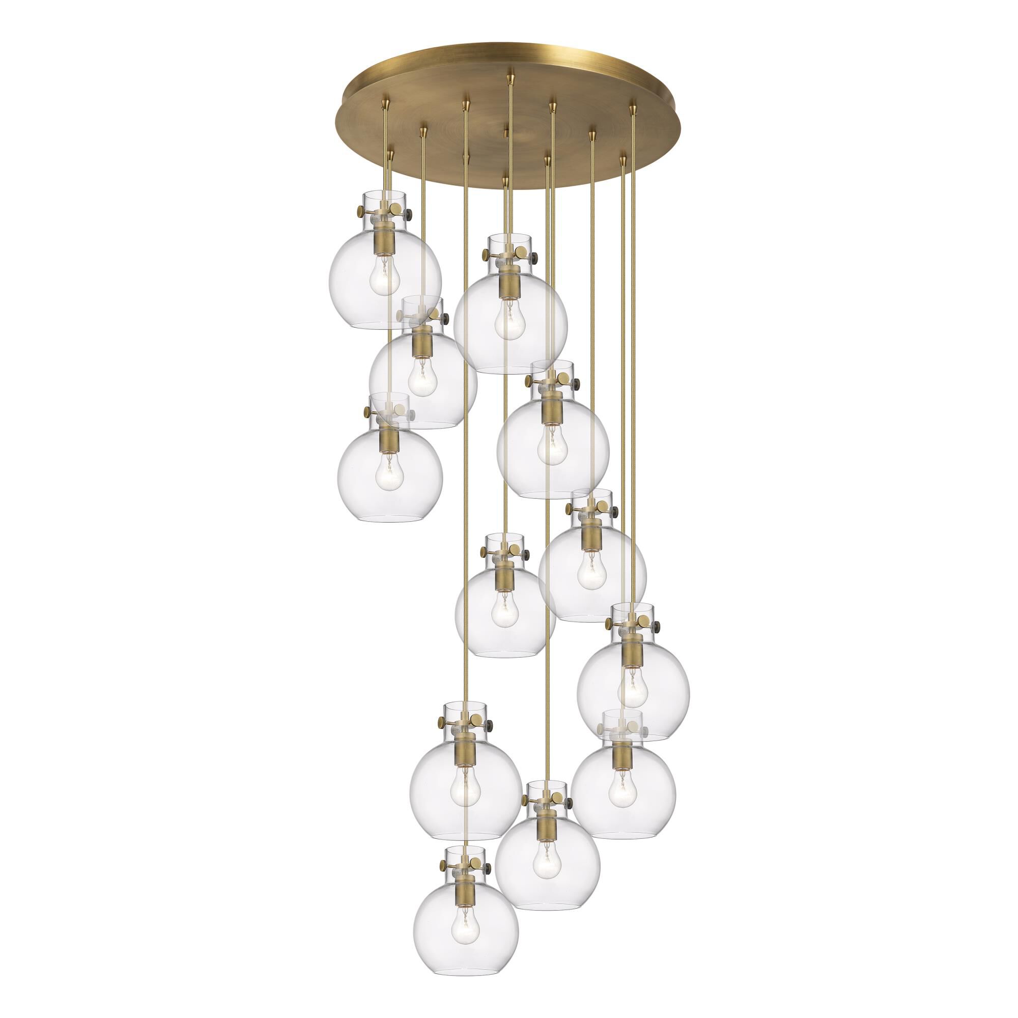 Shown in Brushed Brass finish and Clear glass and Clear Glass shade