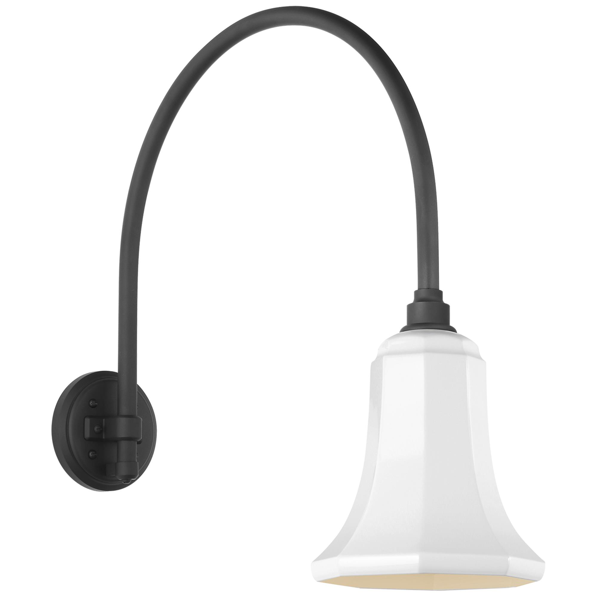 Shown in Matte Black finish and White shade