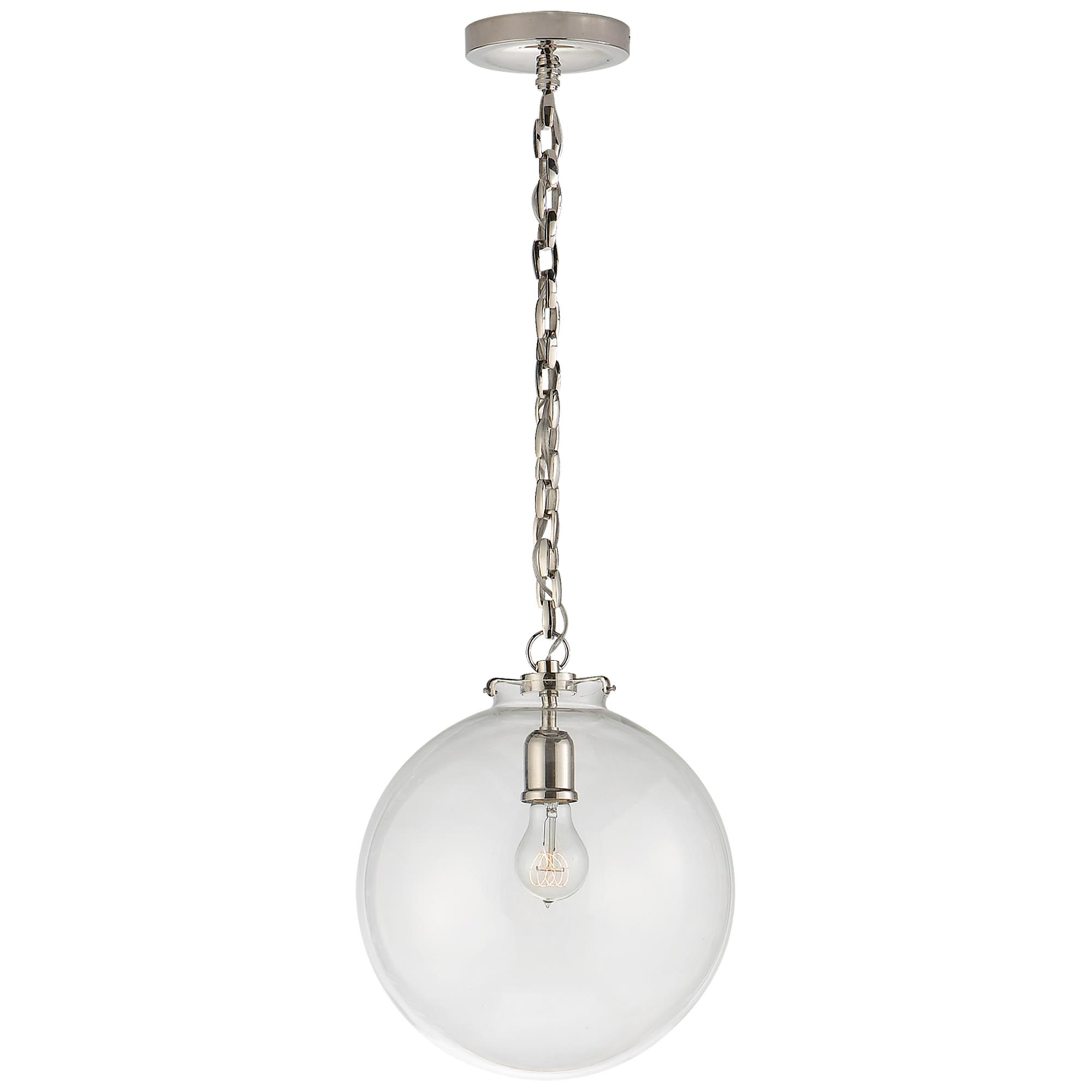 Shown in Polished Nickel finish and Clear glass