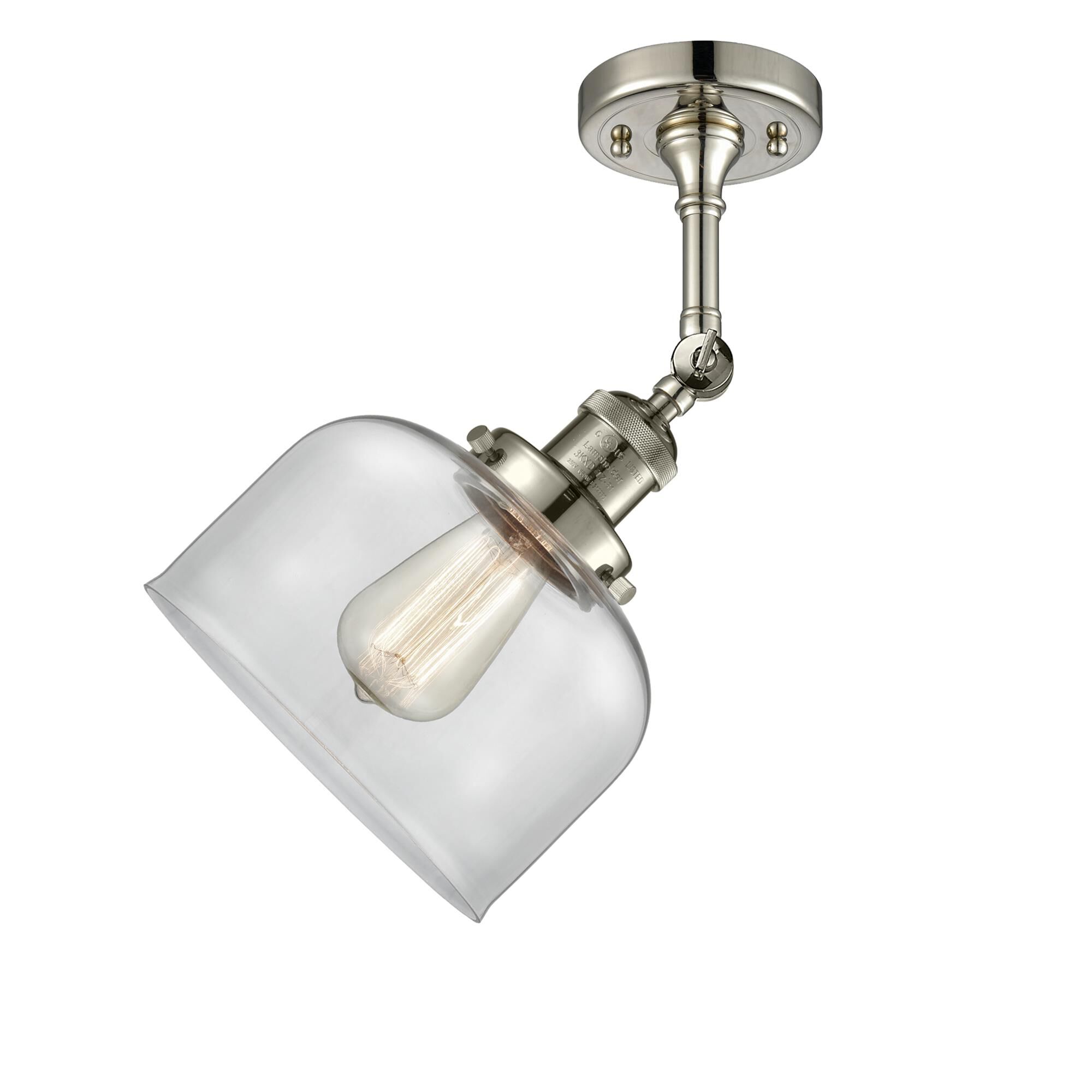 Shown in Polished Nickel finish and Clear glass