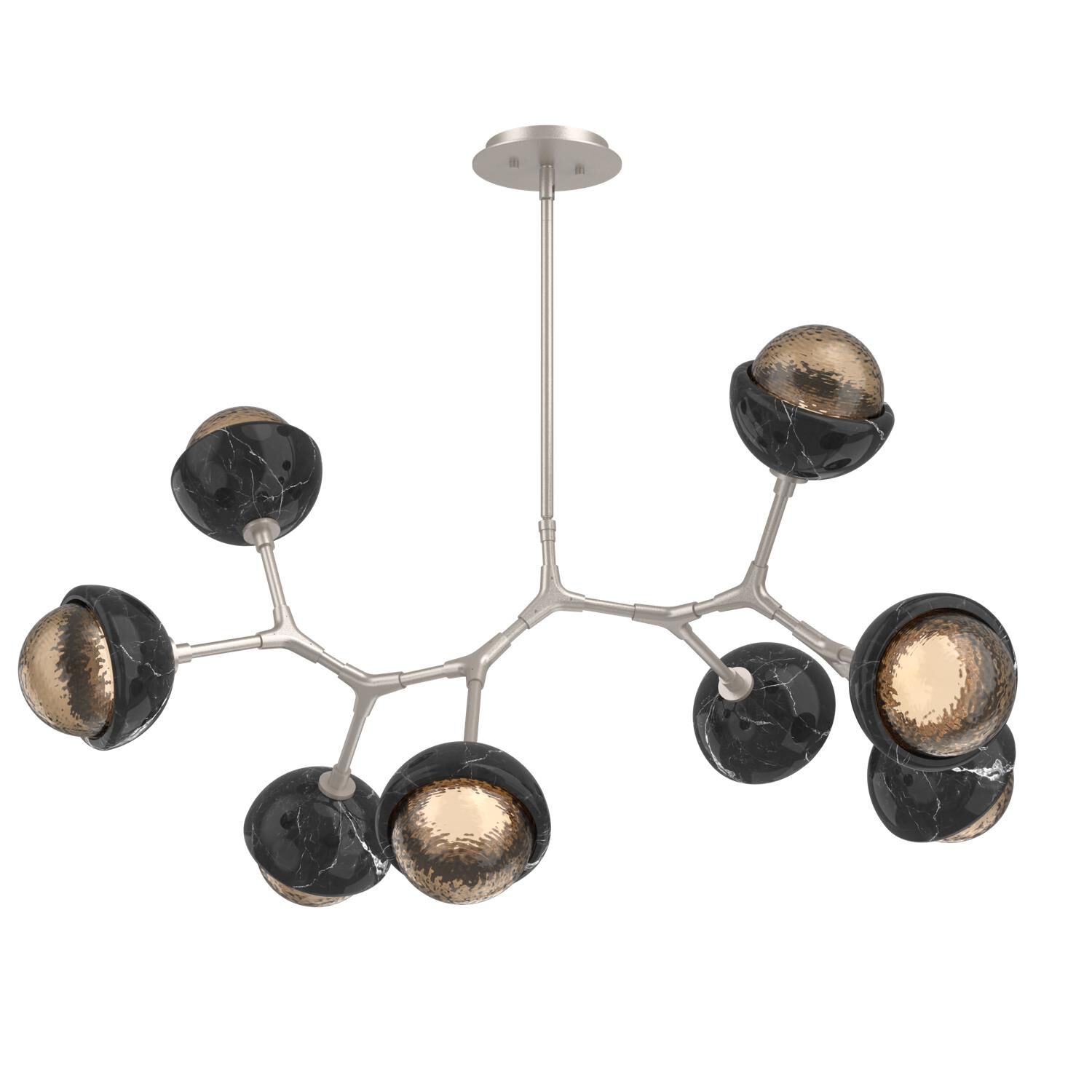 Shown in Beige Silver finish and Bronze glass and Black Marble accent