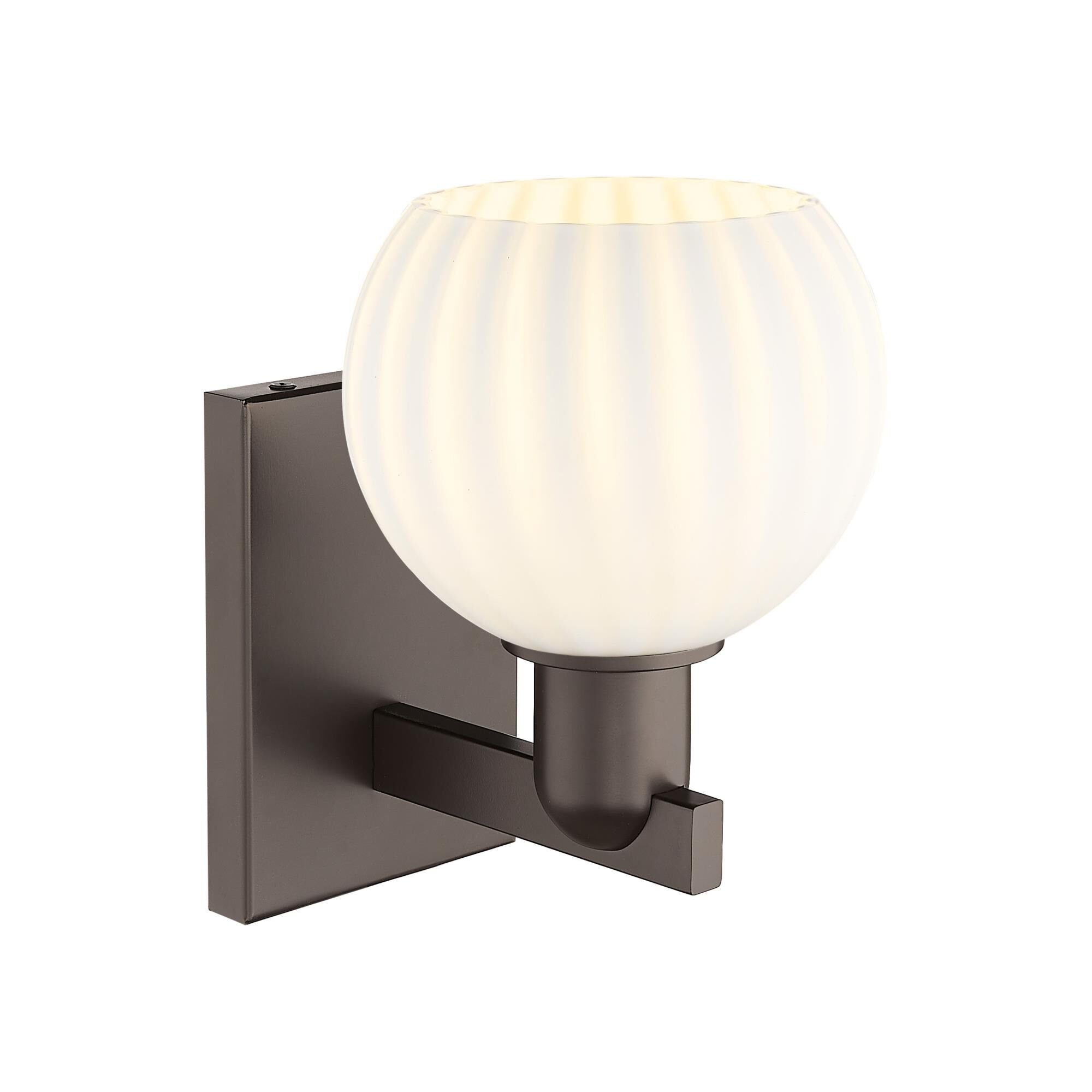 Shown in Oil Rubbed Bronze finish and White Venetian glass