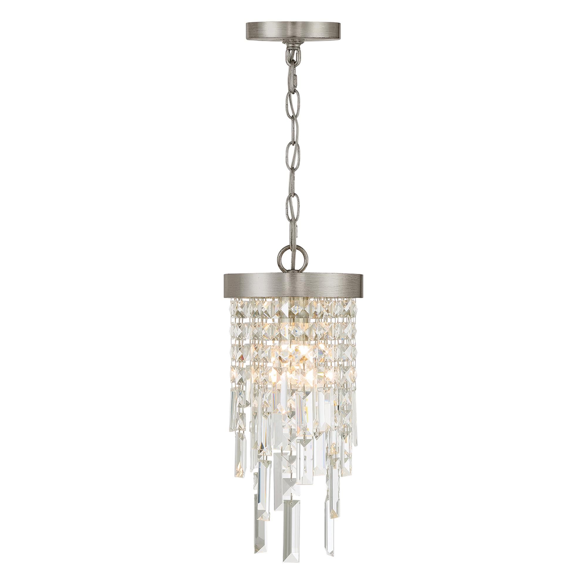 Shown in Antique Silver finish and Hand Cut crystal