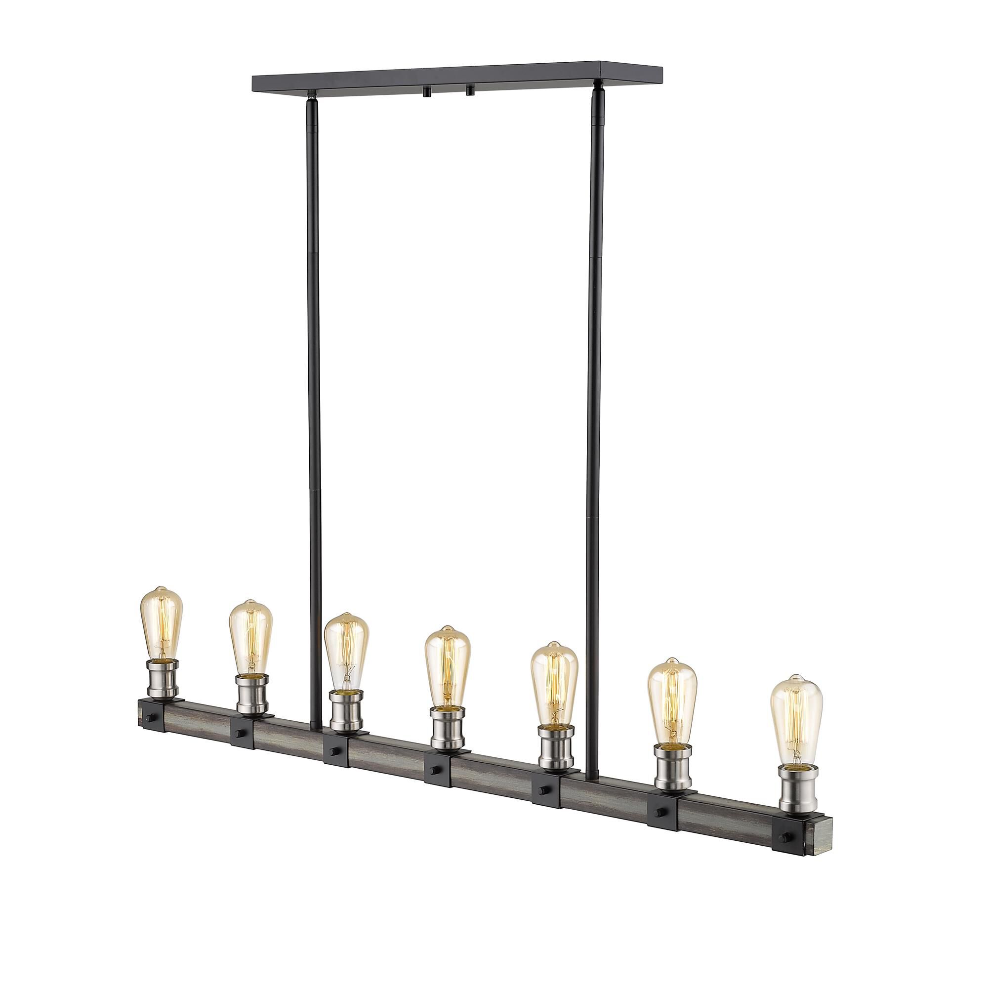 Shown in Ashen Barnboard finish and --- glass and --- shade