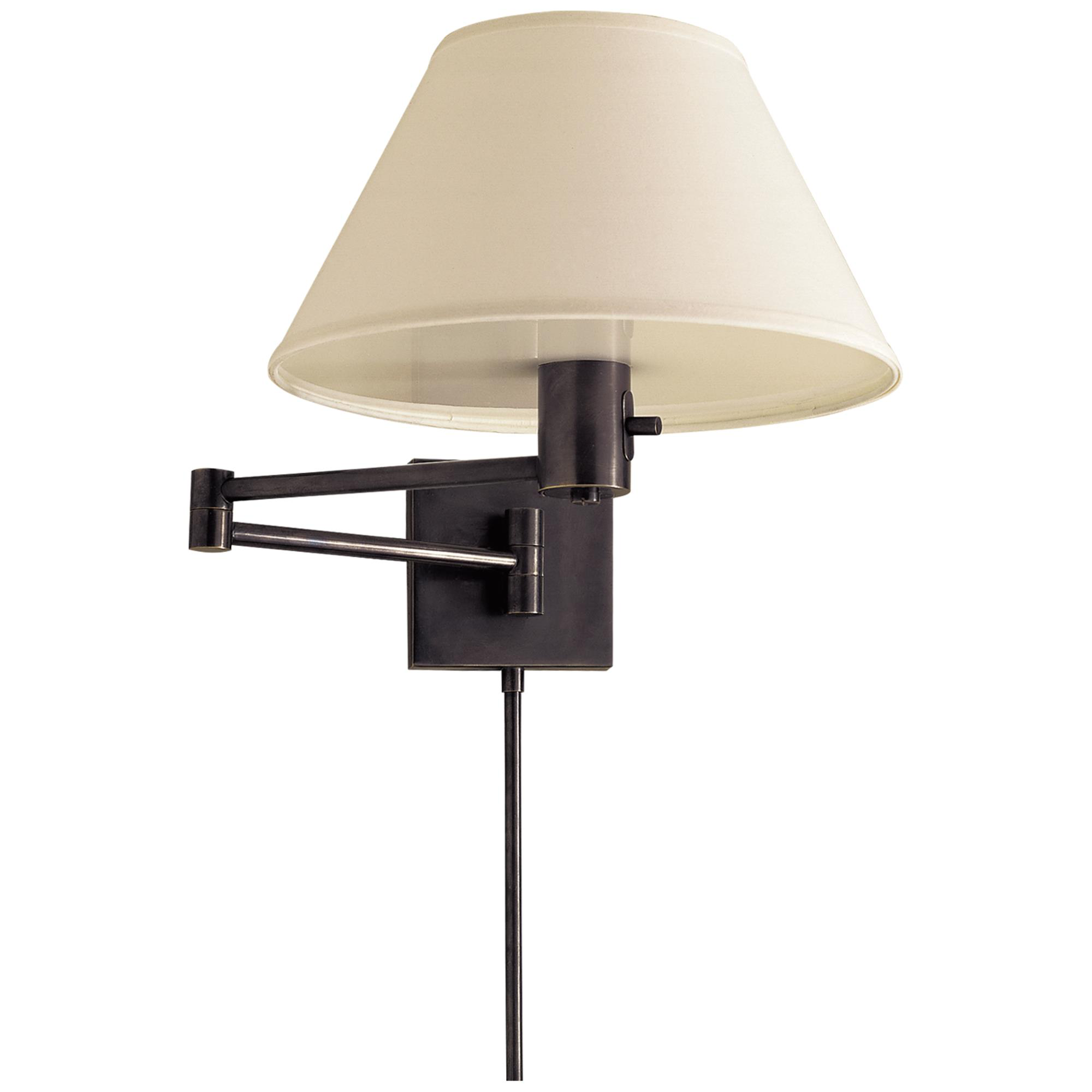Shown in Bronze finish and Linen shade