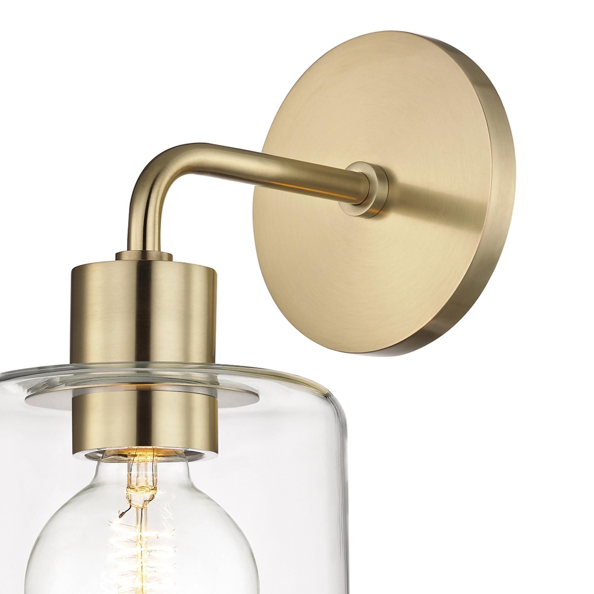 Shown in Aged Brass finish and Opal Etched glass