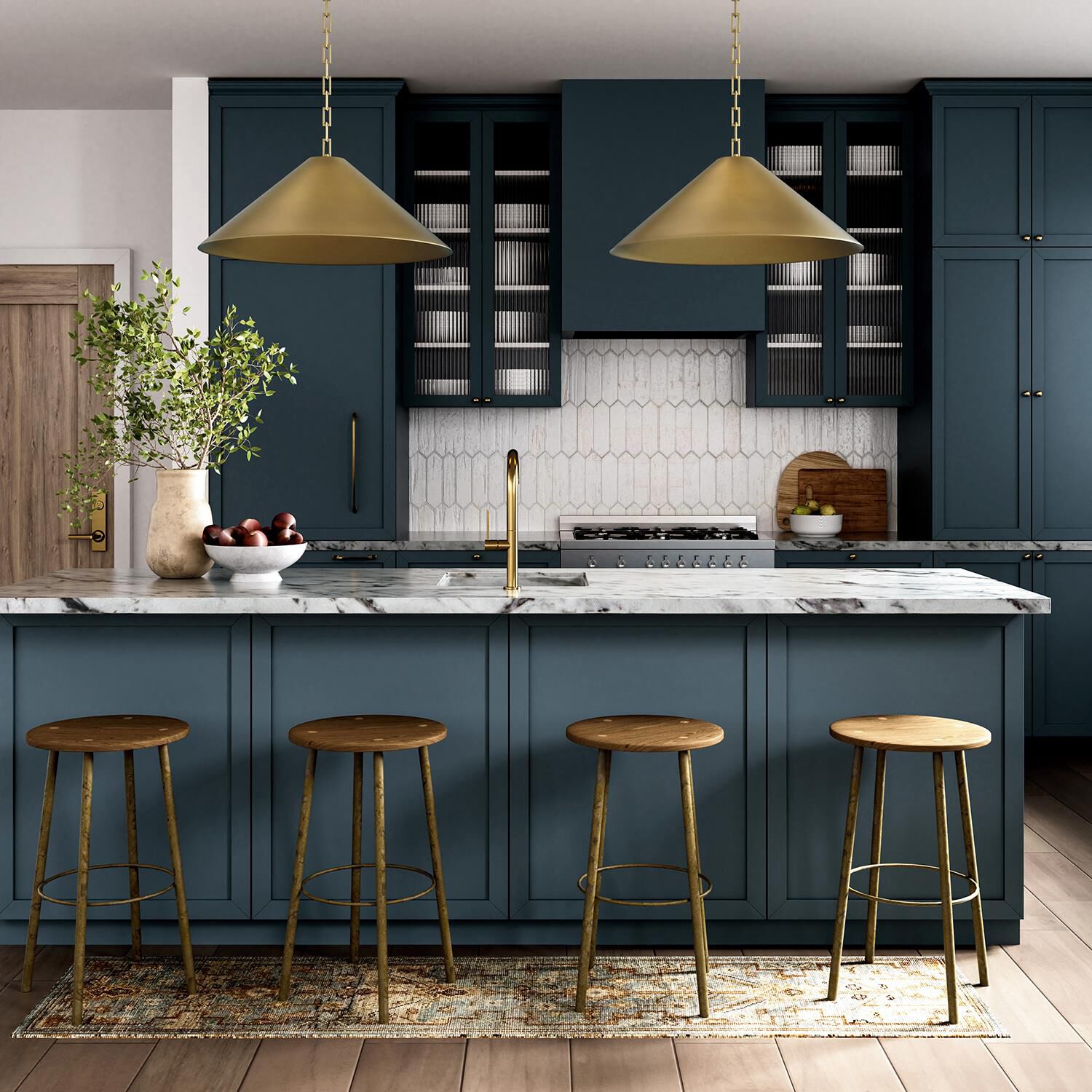 Shown in Aged Brass finish and Aged Brass Metal with Painted Brass Interior shade