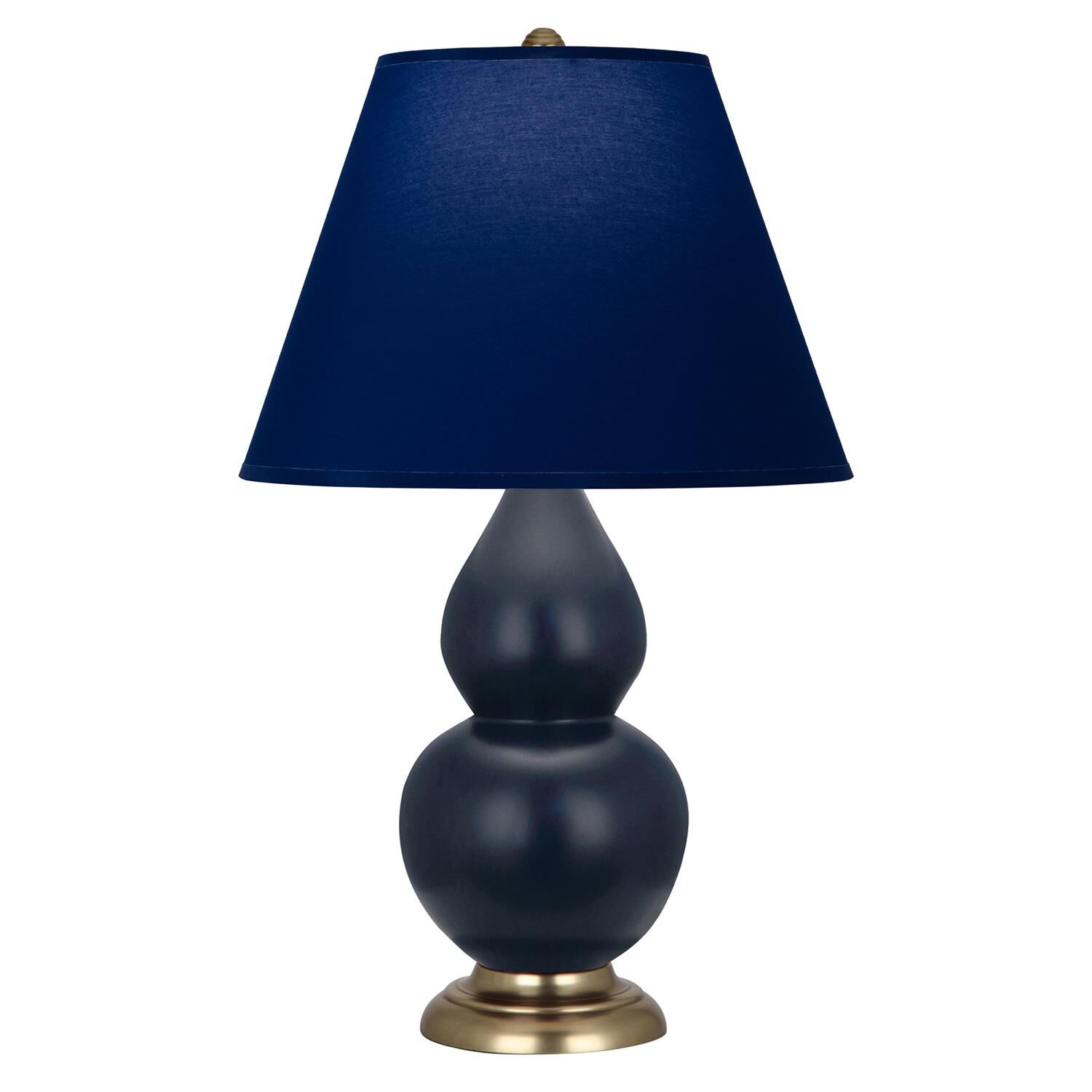 Shown in Matte Midnight Blue finish and Navy and Gray shade and Antique Brass accent