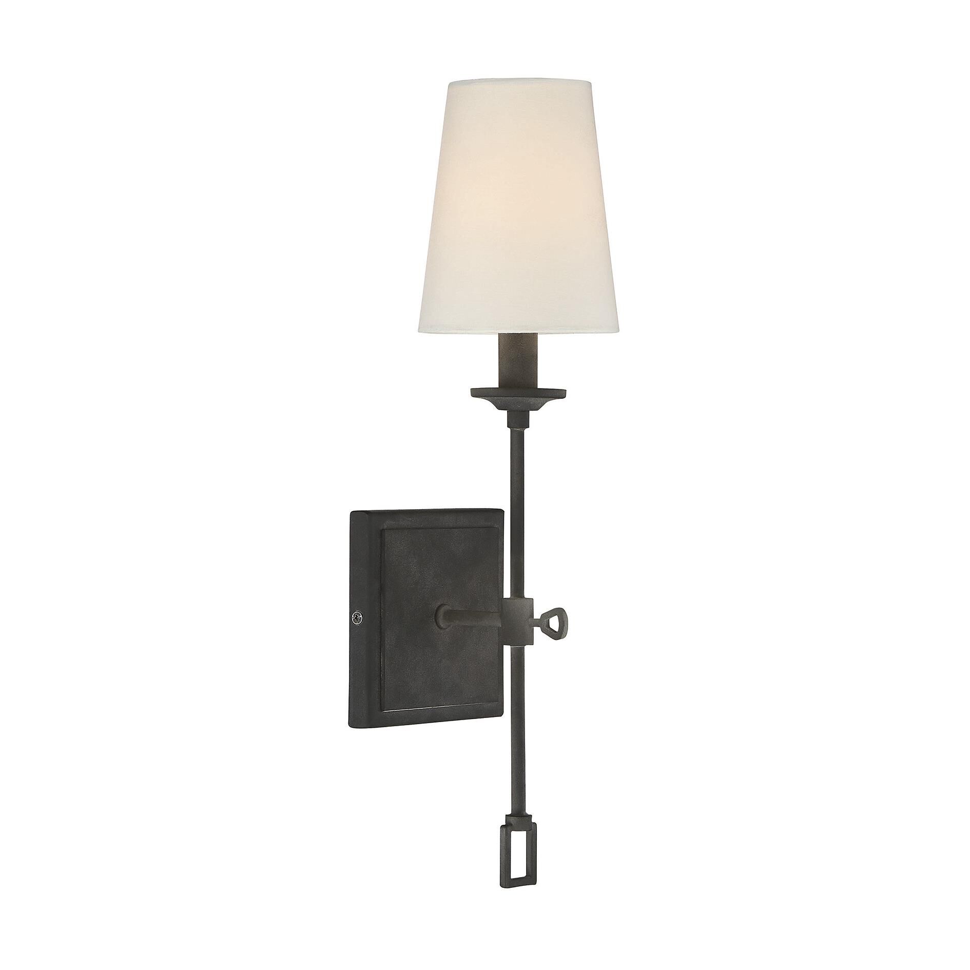 Shown in Oxidized Black finish and Fabric shade