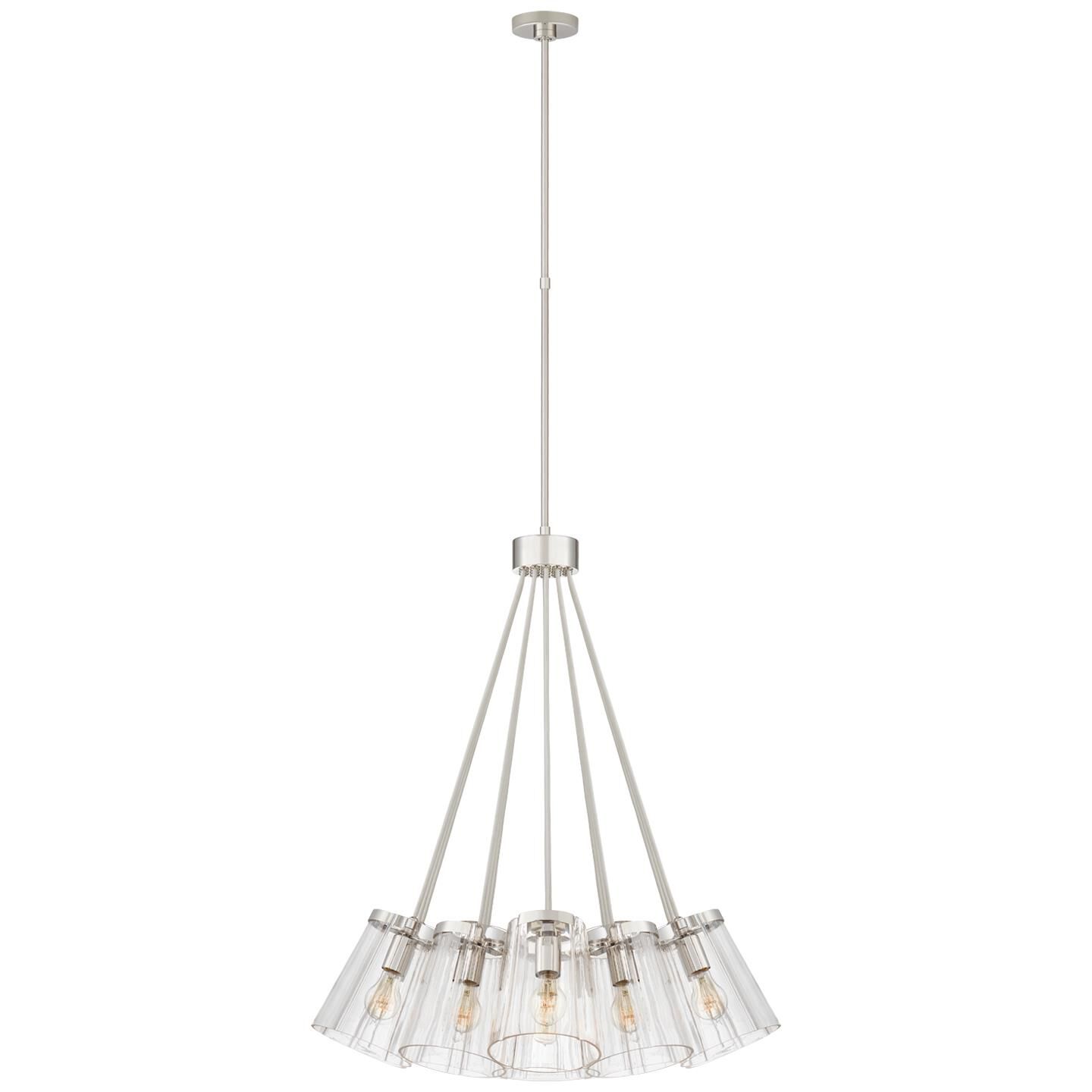Shown in Polished Nickel And Cream finish and Clear glass and Clear Glass shade