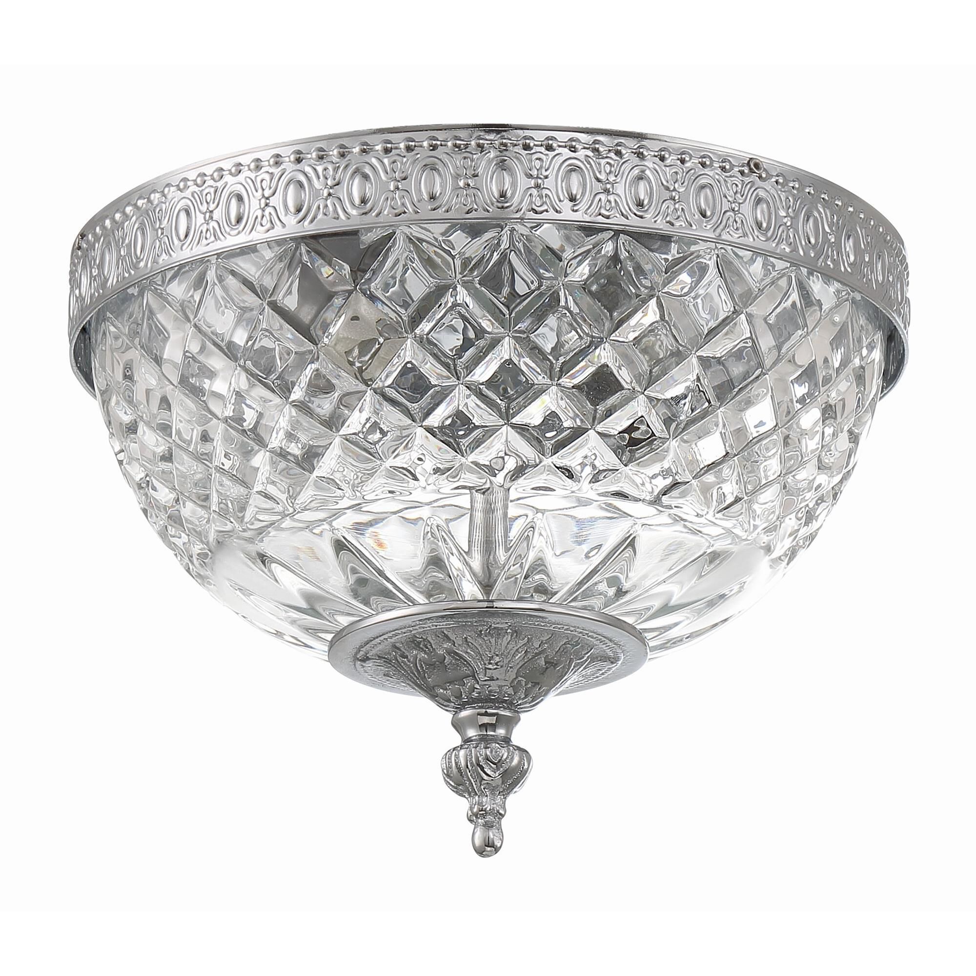 Shown in Polished Chrome finish and Lead Crystal glass and Lead Crystal shade