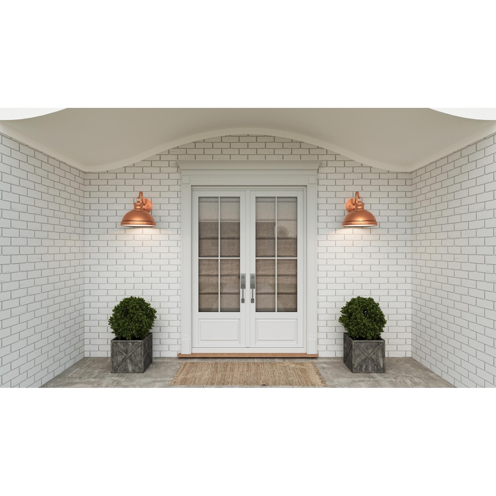 Shown in Aged Copper finish and Metal shade