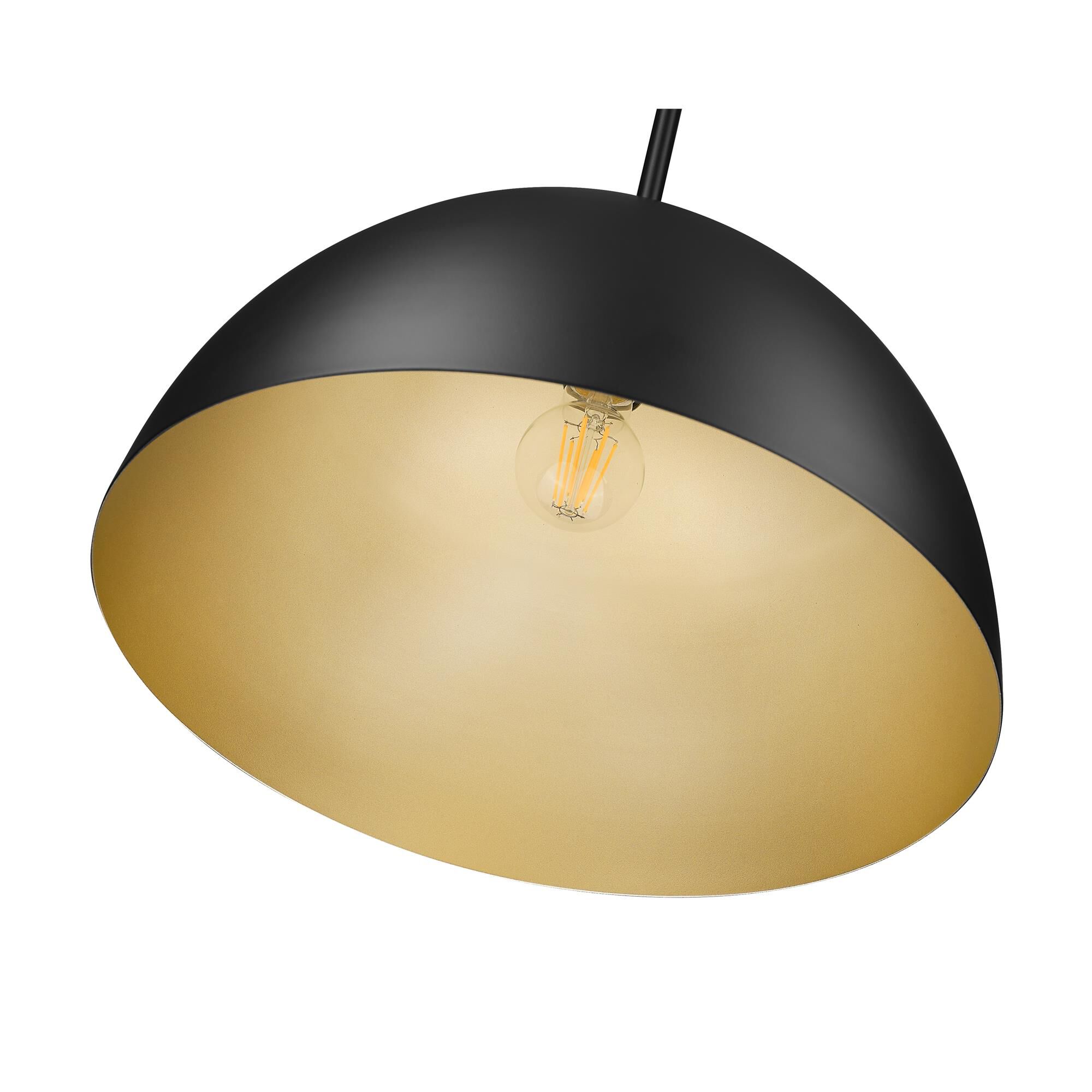 Shown in Matte Black finish and Matte Black and Gold shade
