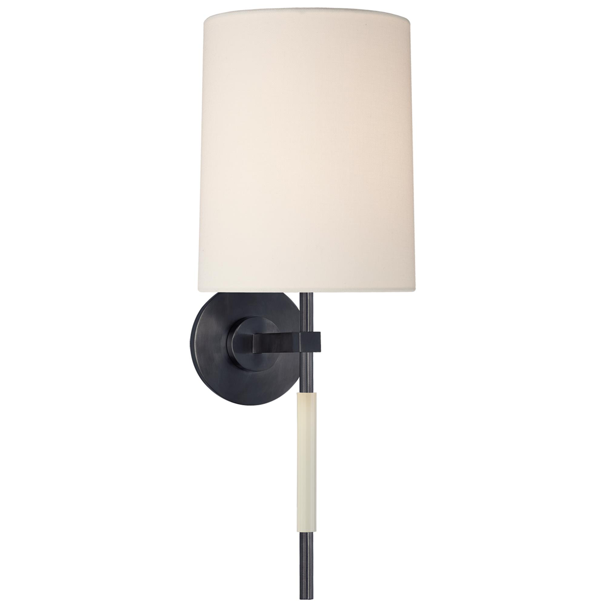 Shown in Bronze finish and Linen shade