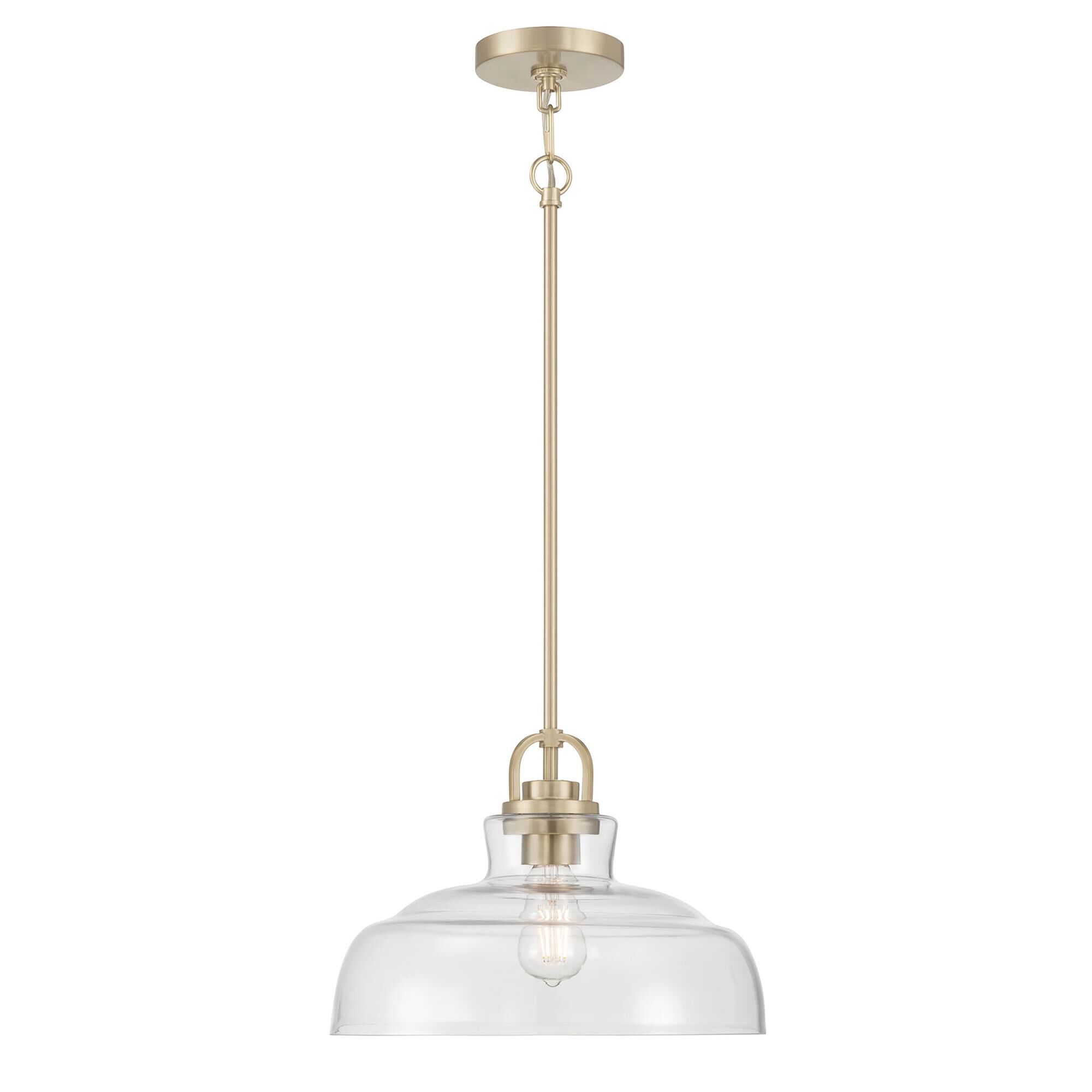 Shown in Modern Gold finish and Clear glass