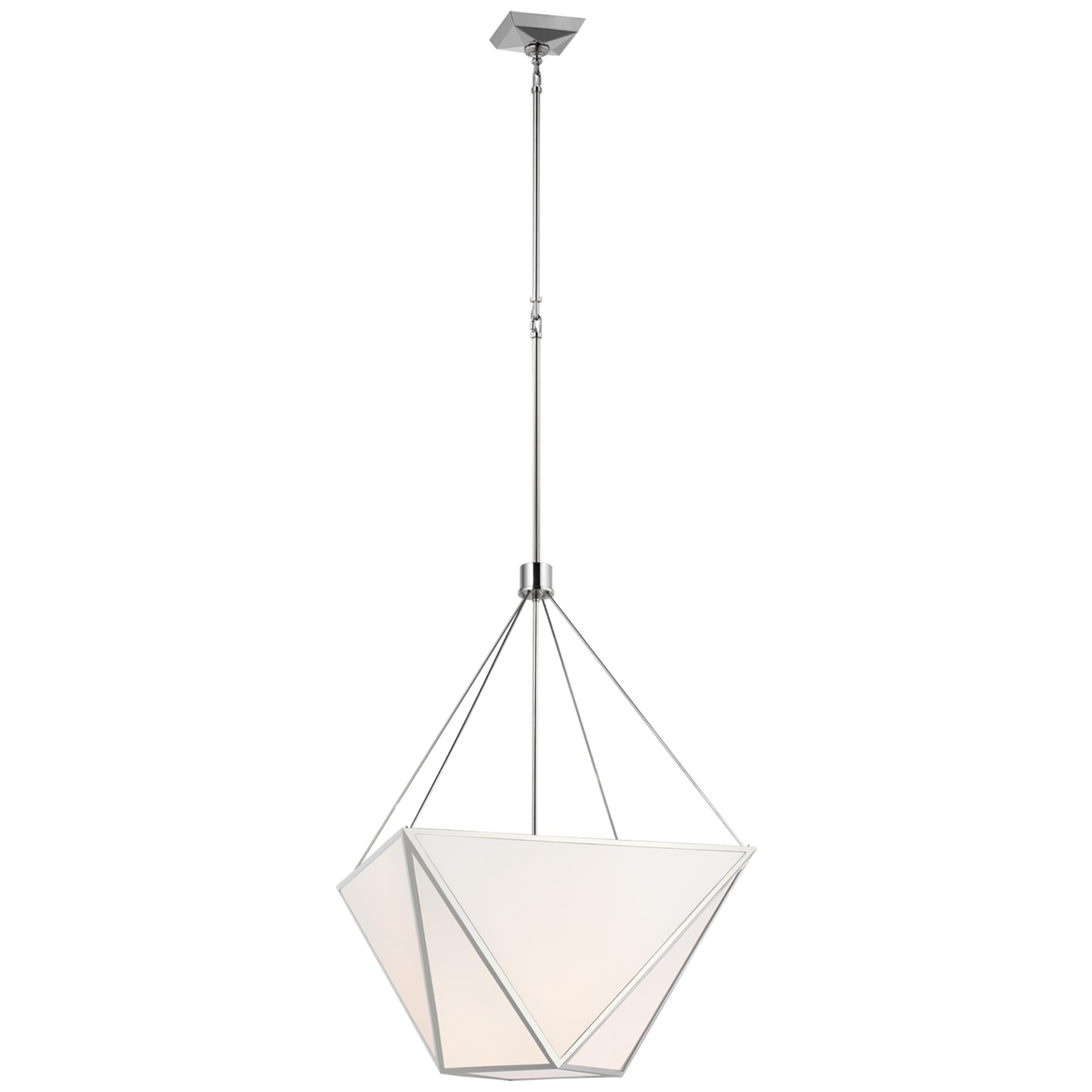 Shown in Polished Nickel finish and White glass