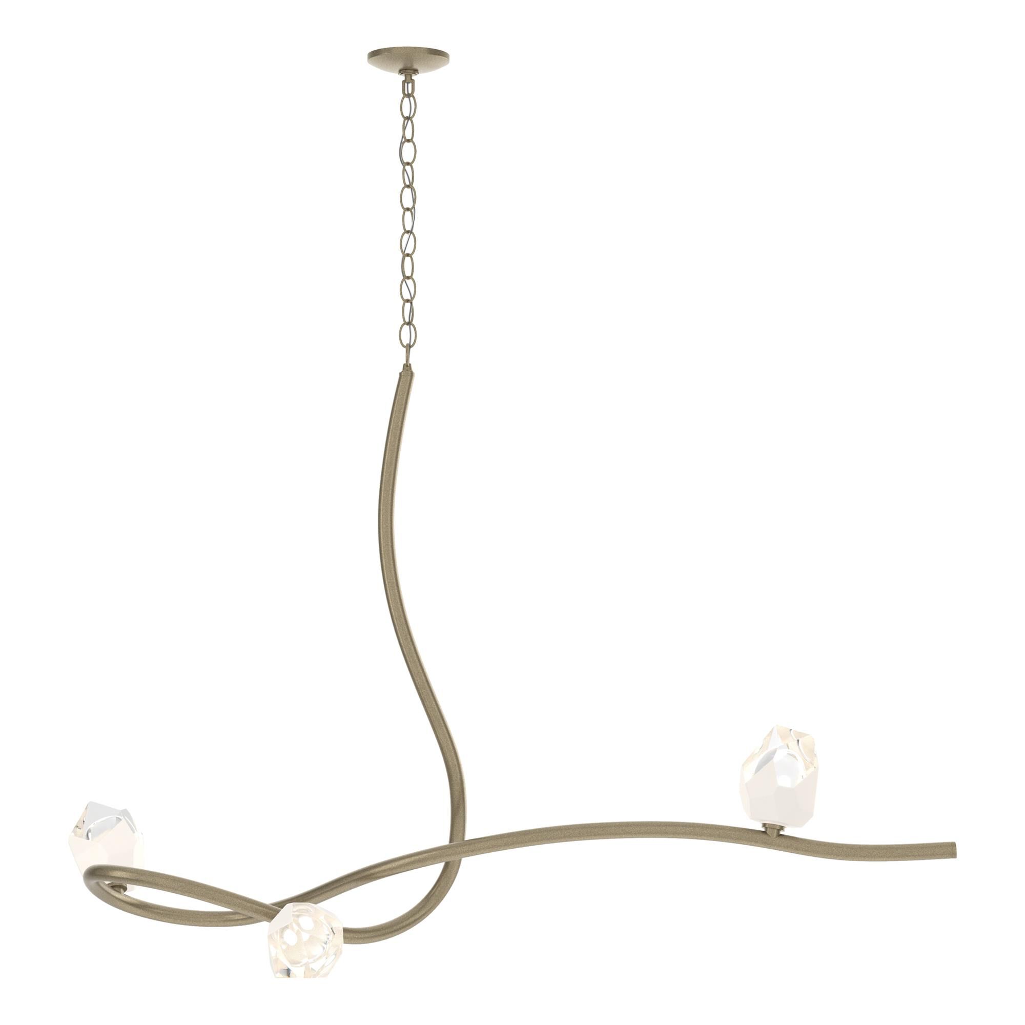 Shown in Soft Gold finish and White Crystal glass