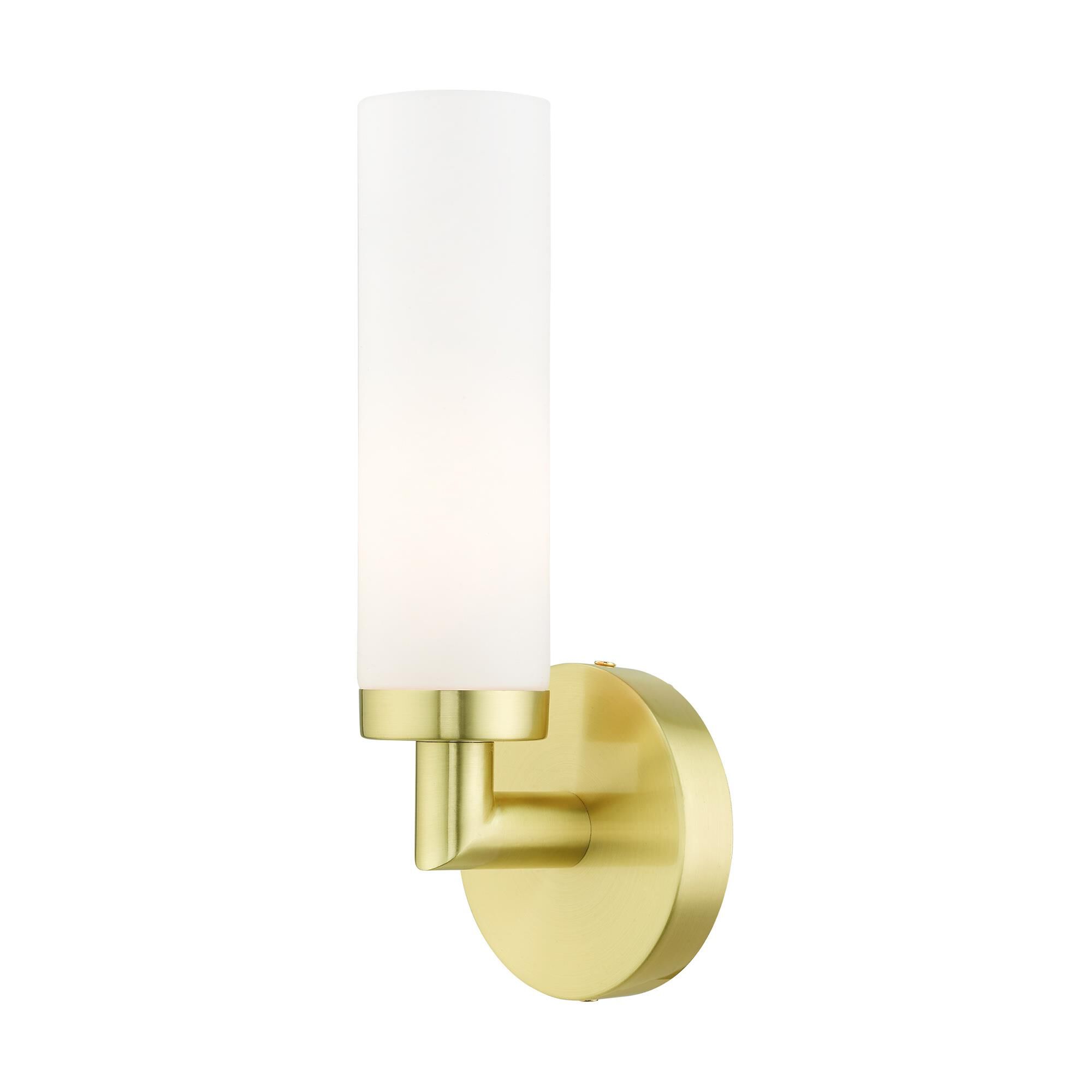 Shown in Satin Brass finish and Hand Blown Satin Opal White glass and Hand Blown Satin Opal White Glass shade