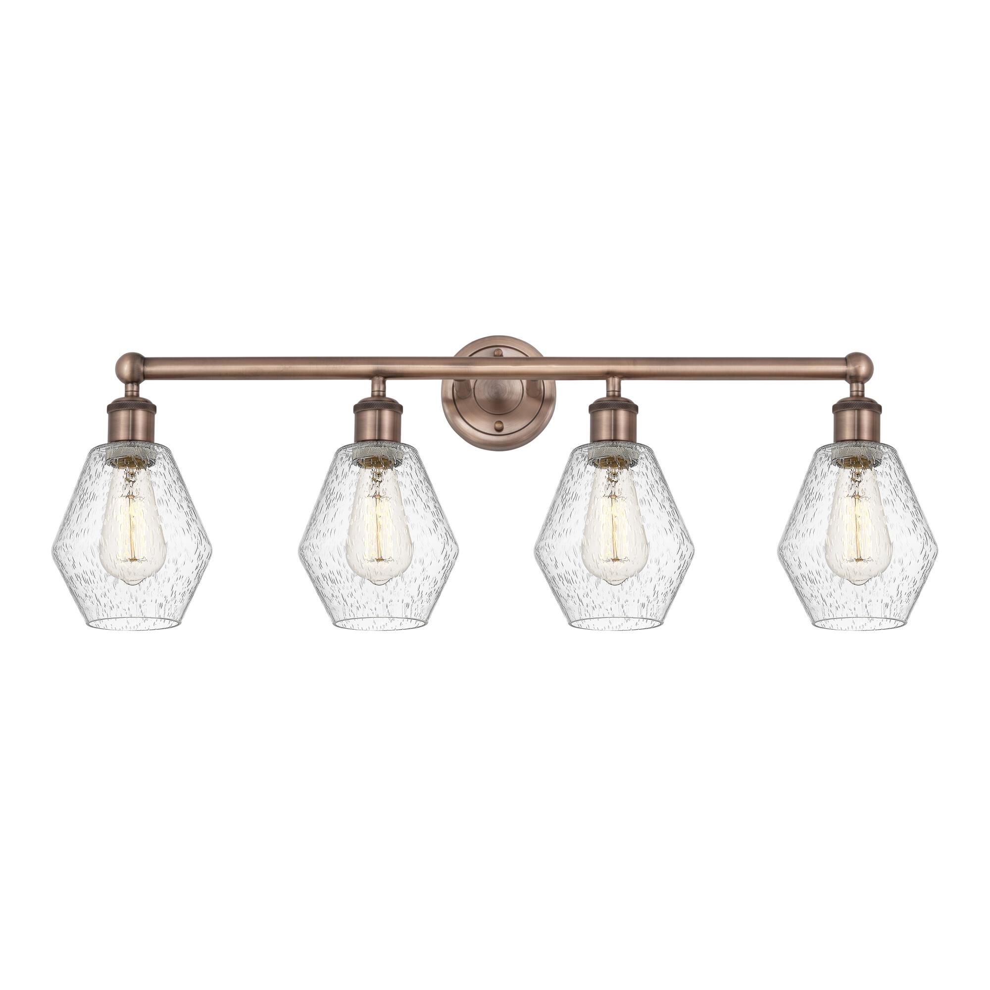 Shown in Antique Copper finish and Seedy glass