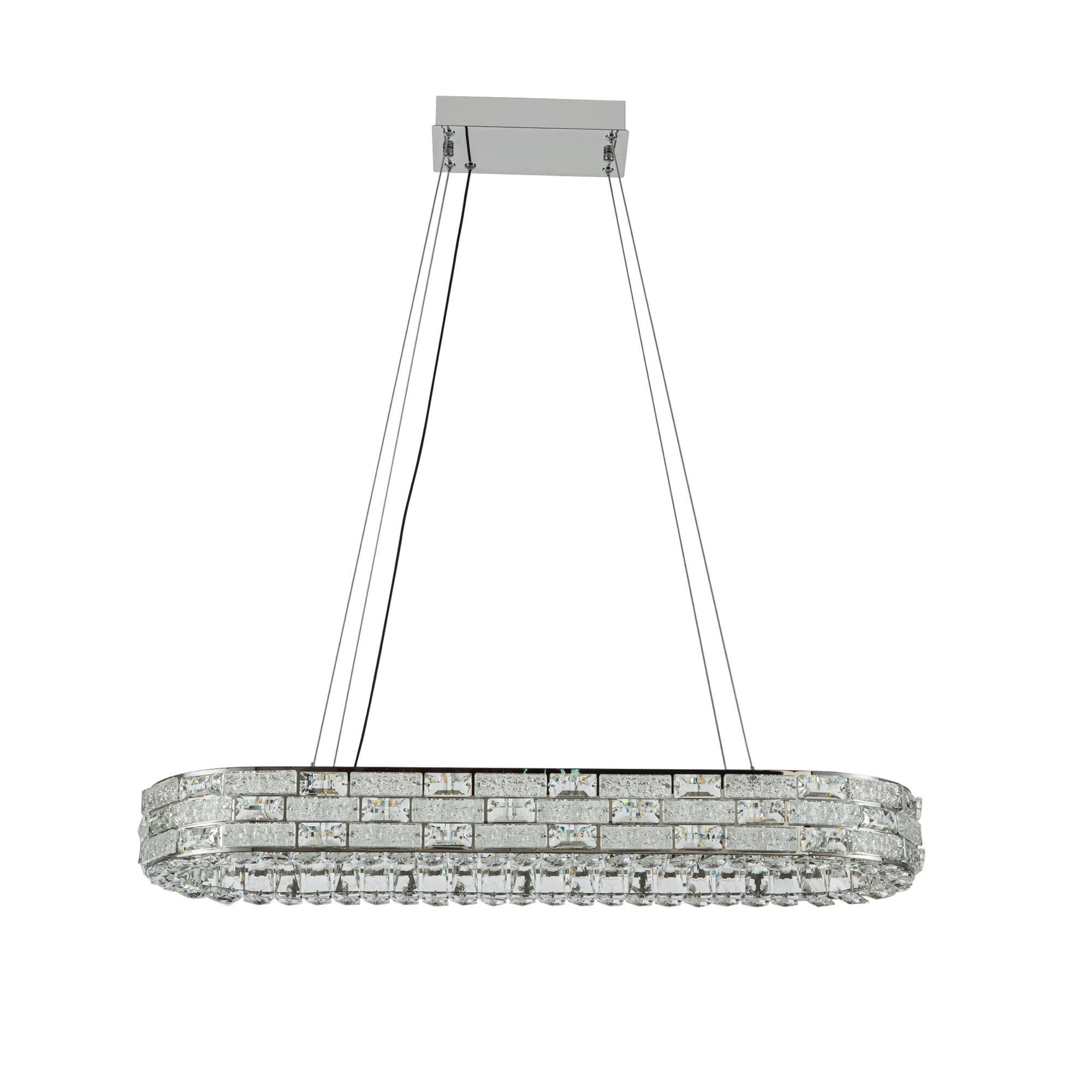 Shown in Chrome finish and Crystal glass