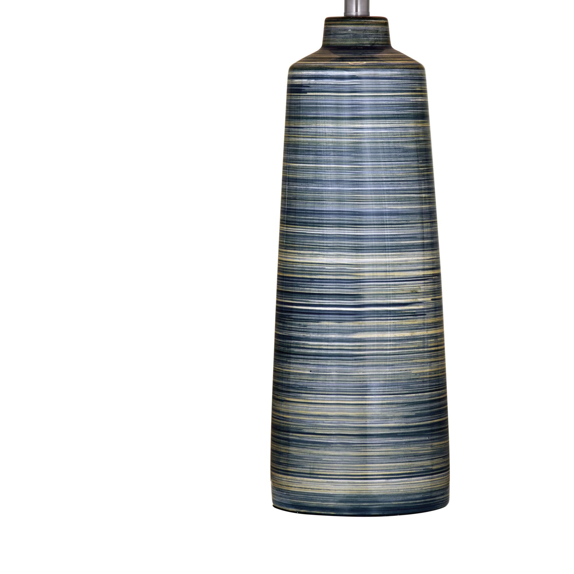 Shown in Brushed Blue and White finish and White shade