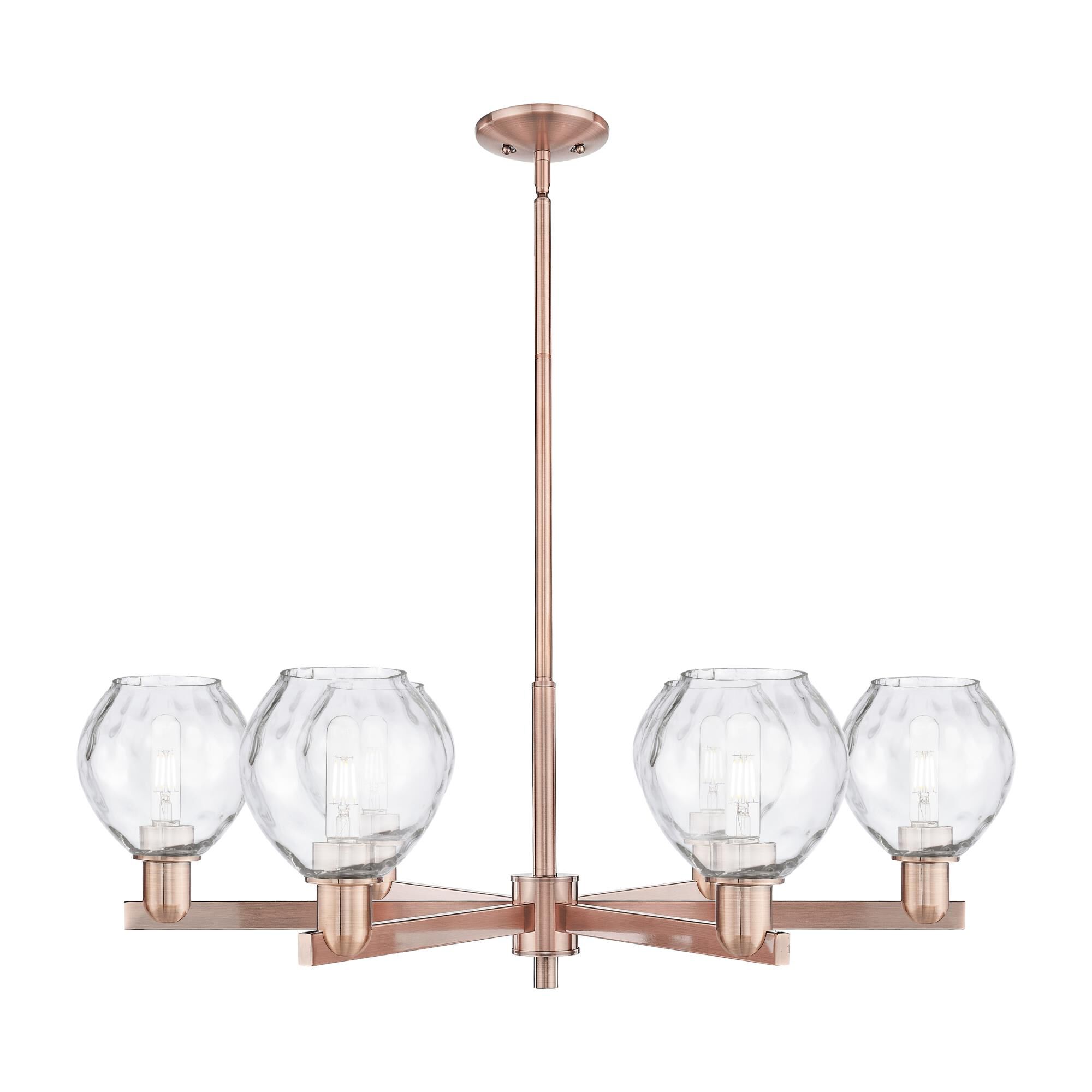 Shown in Antique Copper finish and Clear glass