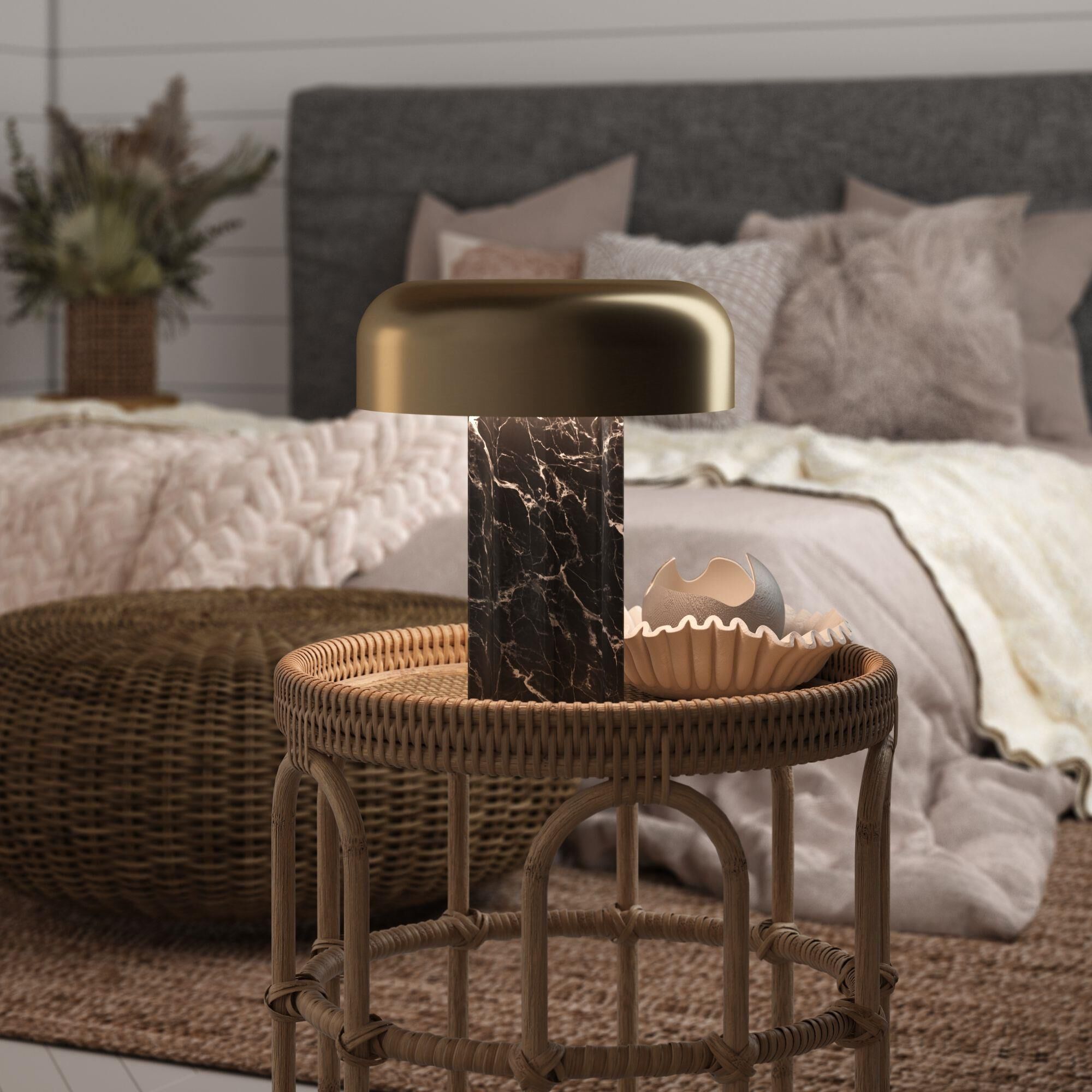 Kibun Fluted Column 15 Inch Table Lamp by Bulbrite