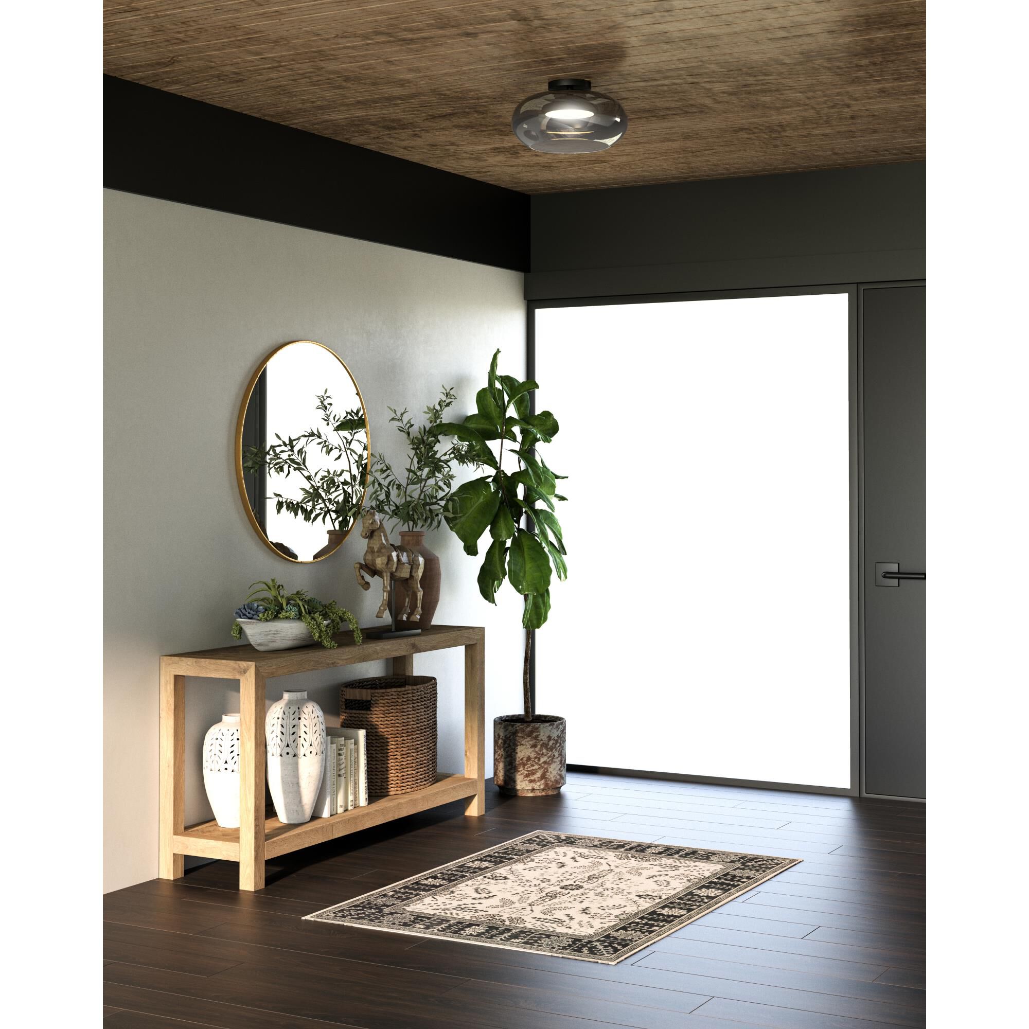 Trinity 14 Inch 1 Light LED Semi Flush Mount by Kuzco Lighting