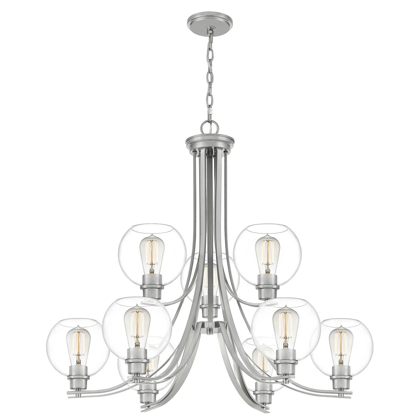 Pruitt 34 Inch 9 Light Chandelier by Quoizel