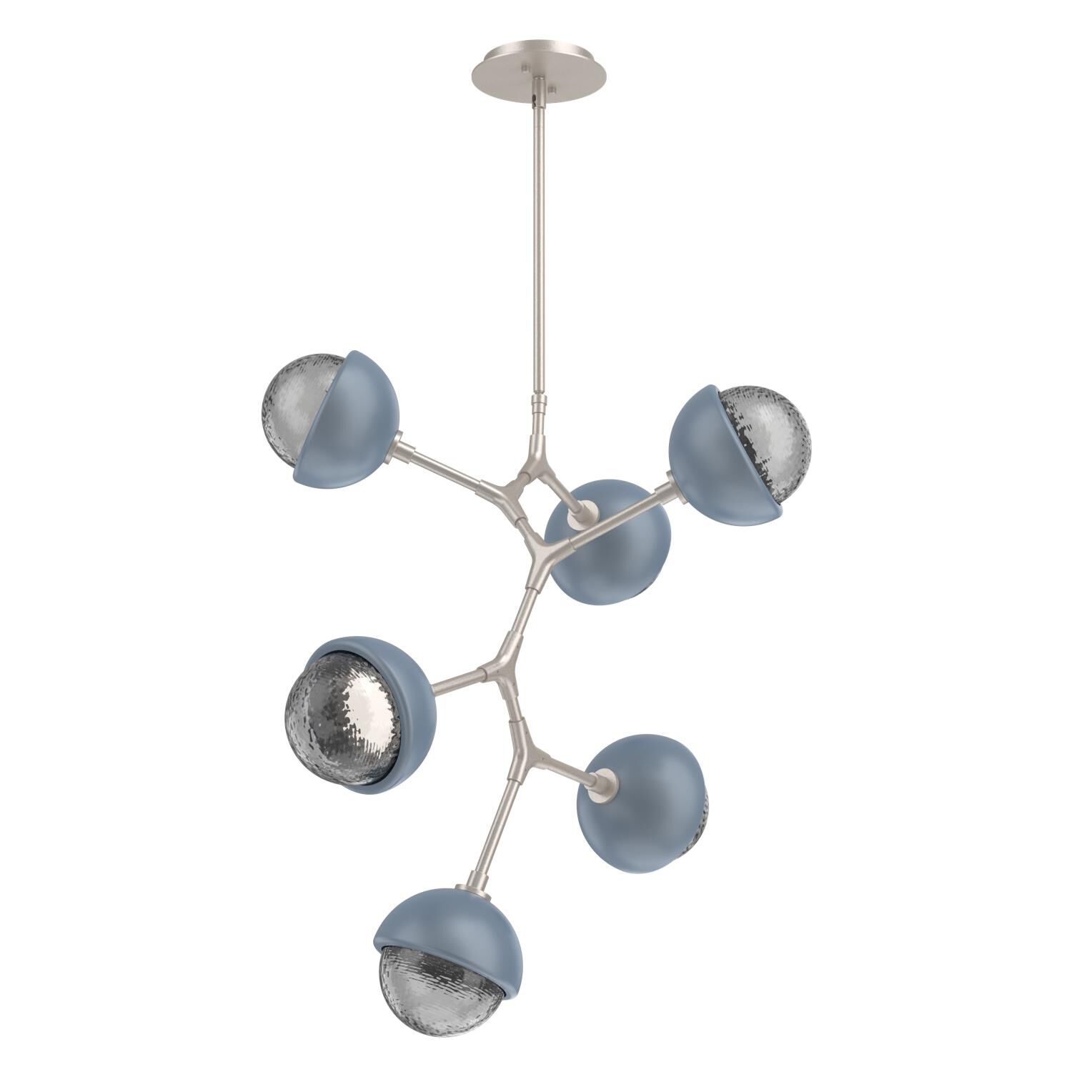 Shown in Beige Silver finish and Smoke glass and Poppy Blue accent