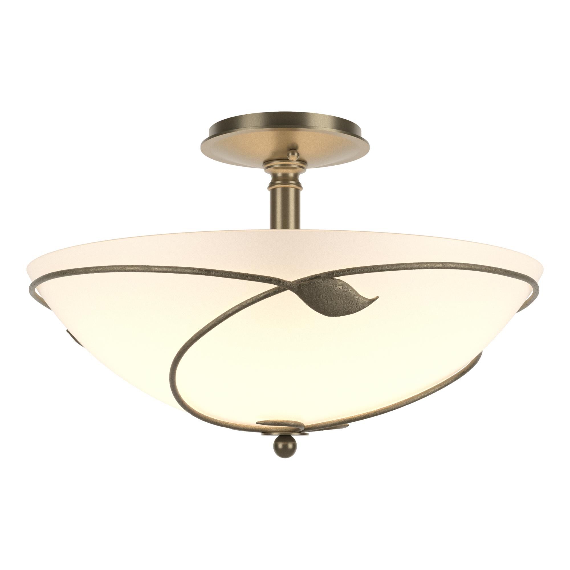 Shown in Soft Gold finish and Opal  glass