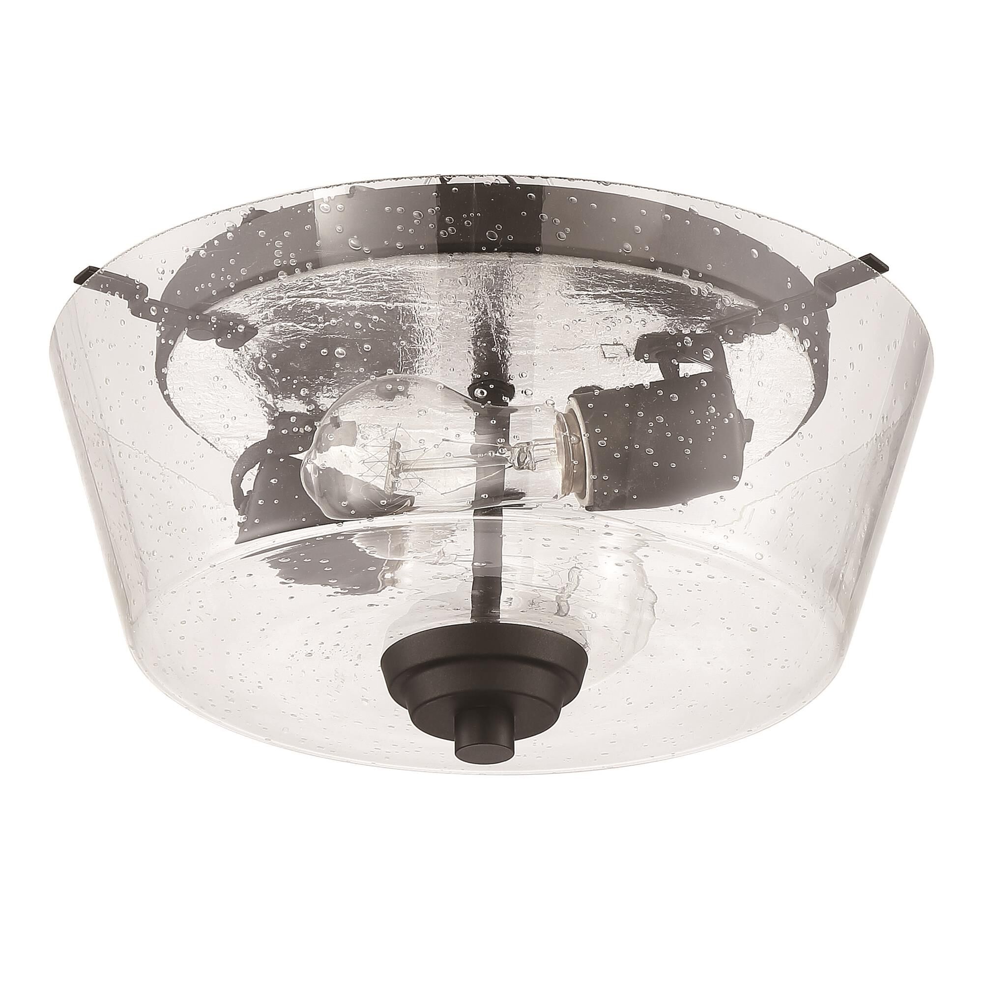 Shown in Espresso finish and Clear Seeded glass and Glass shade