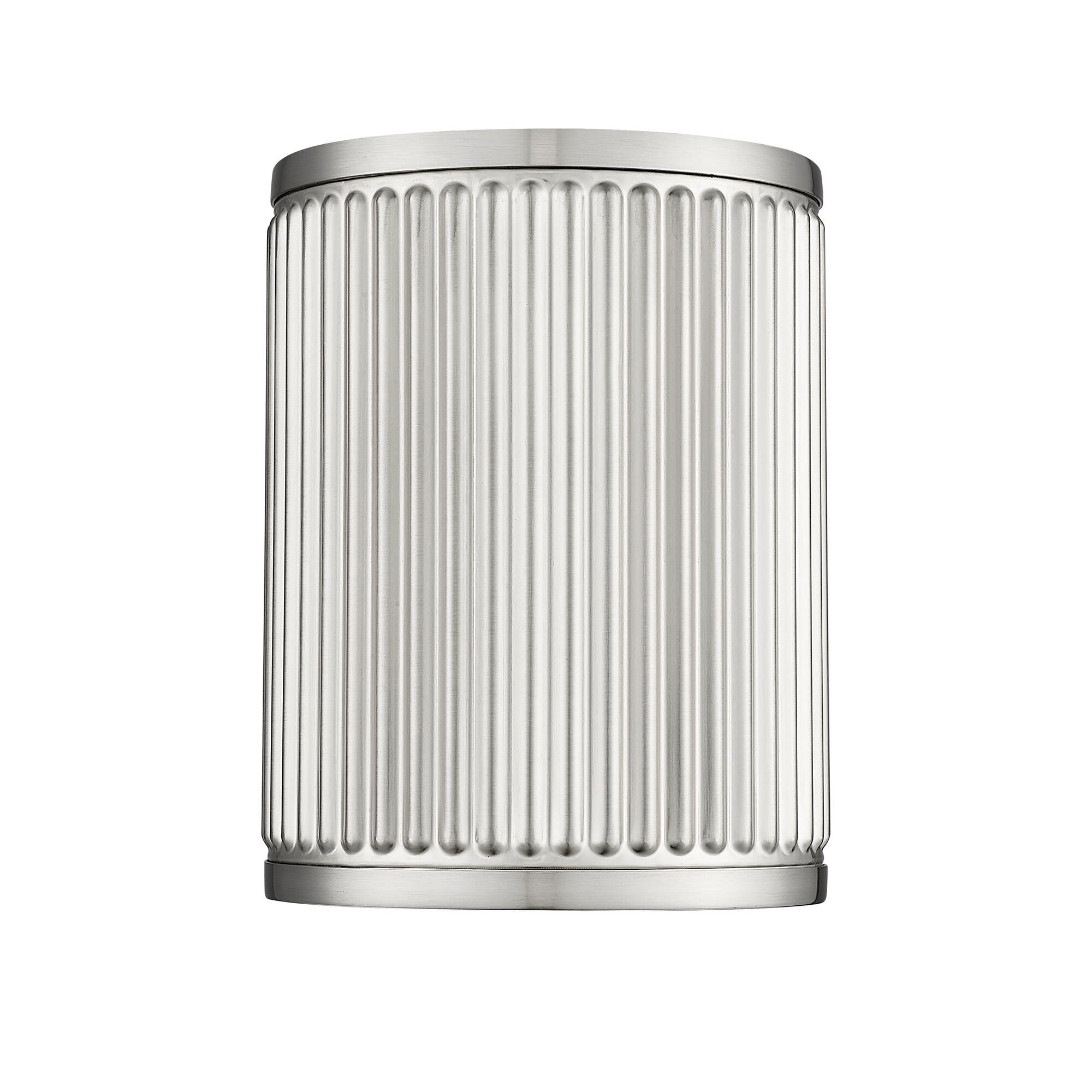 Shown in Brushed Nickel finish and Frosted glass and Frosted shade
