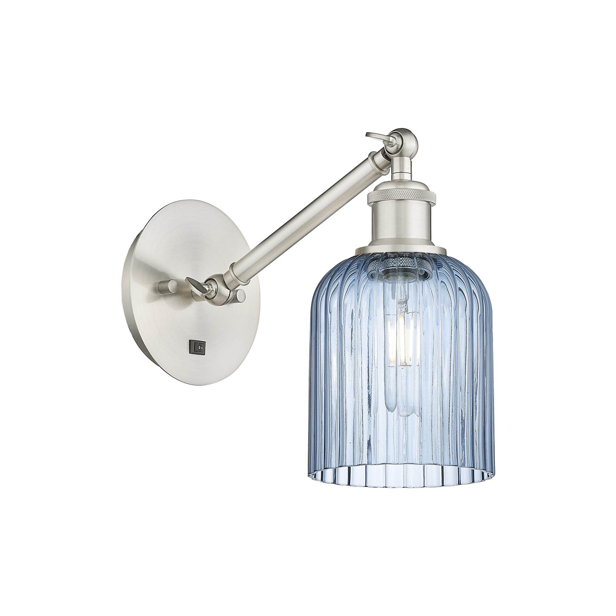 Shown in Satin Nickel finish and Princess Blue shade