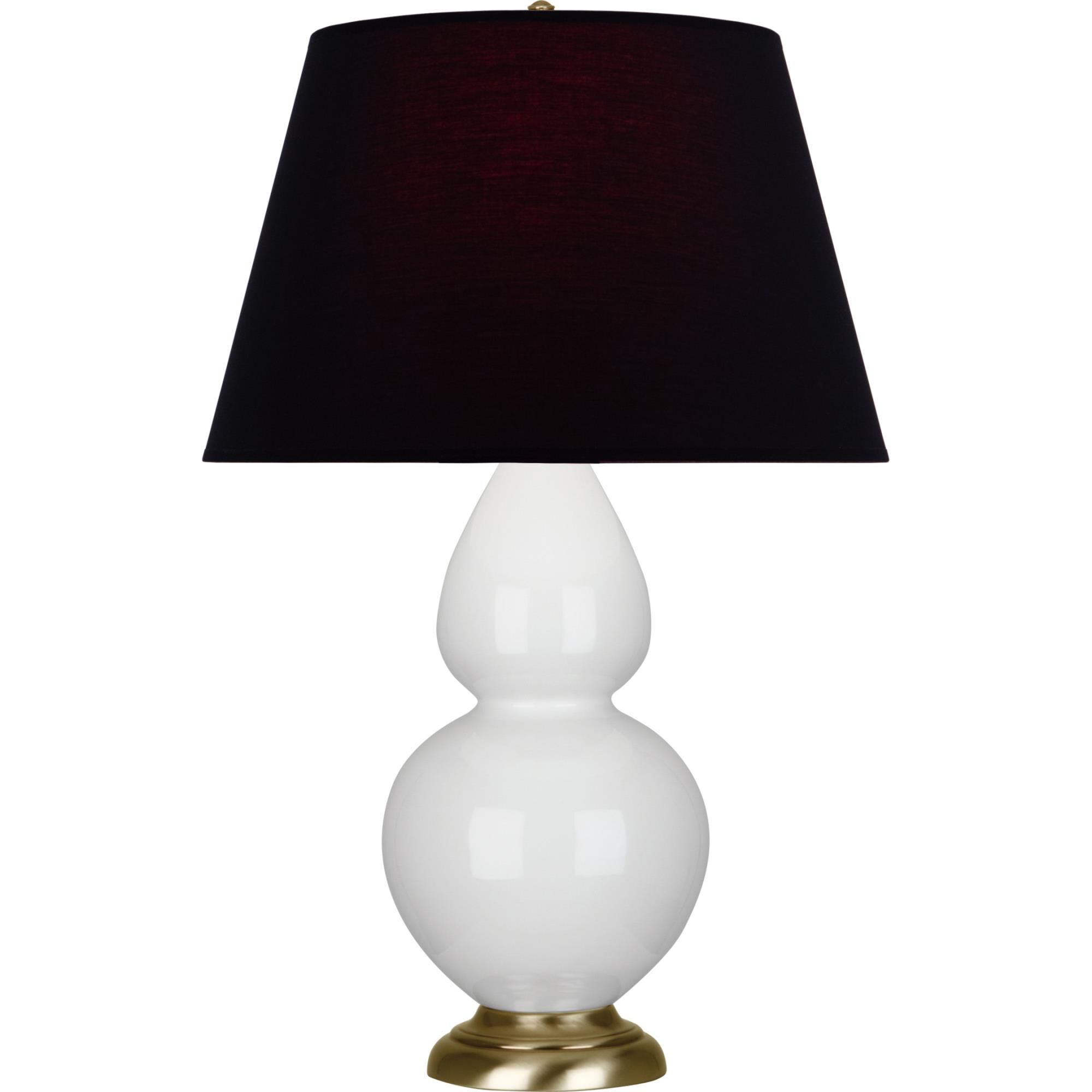 Shown in Lily finish and Ink Black with Rose Red Lining shade and Antique Natural Brass accent