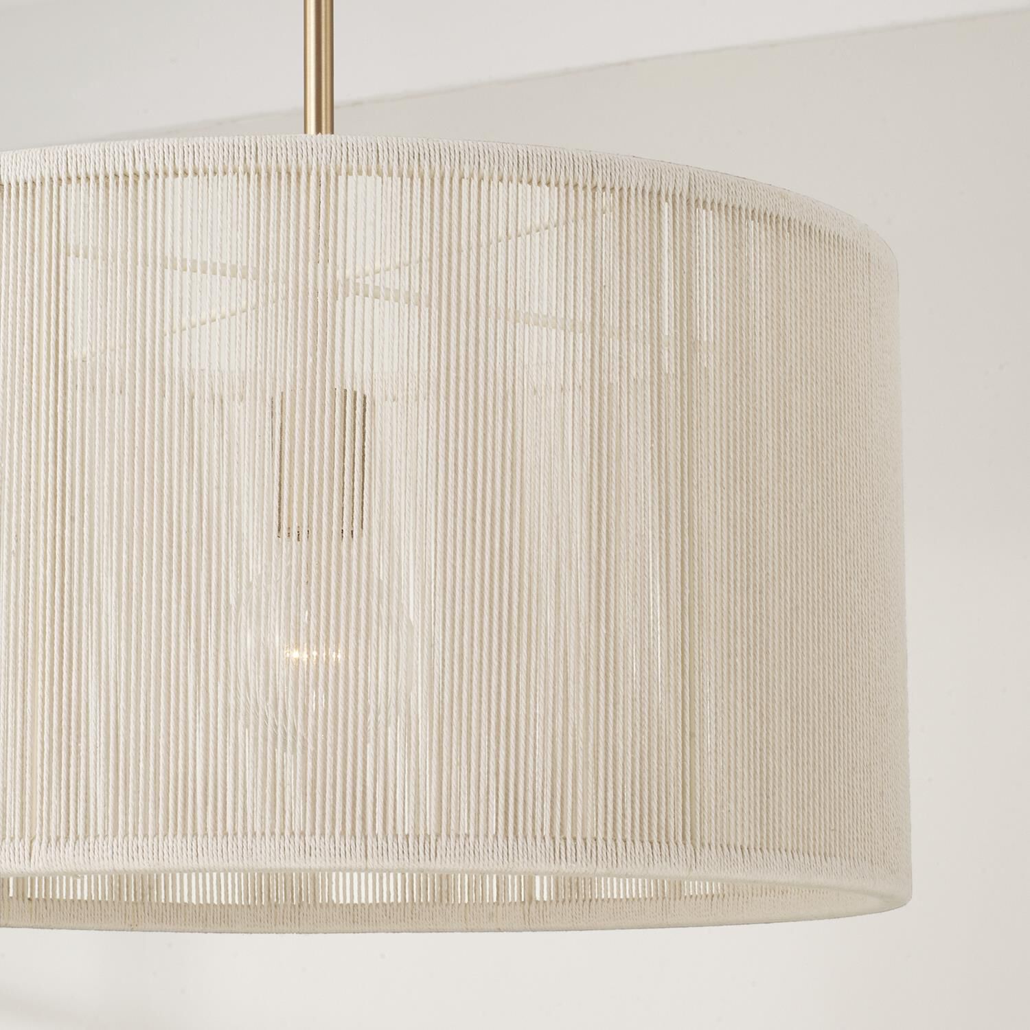 Shown in Matte Brass finish and Bleached Natural Rope shade
