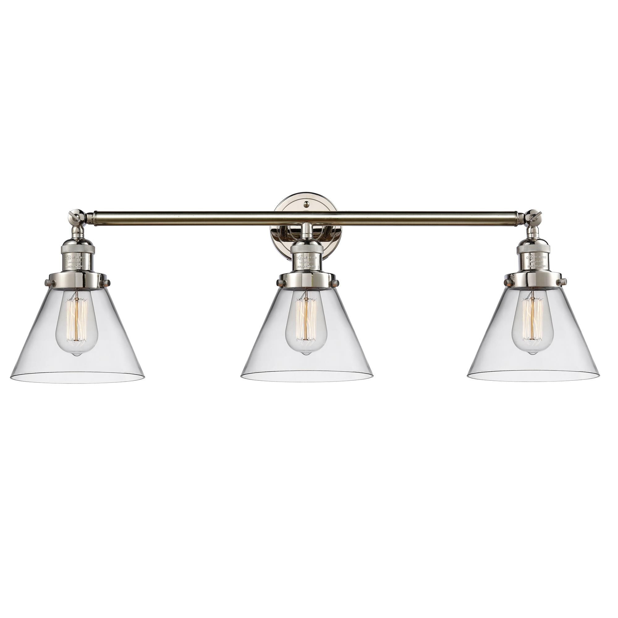 Shown in Polished Nickel finish and Clear glass