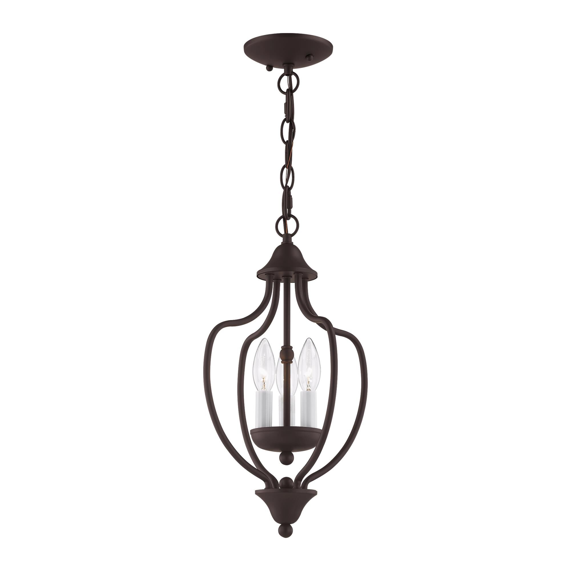 Home Basics 10 Inch 3 Light Semi Flush Mount by Livex Lighting