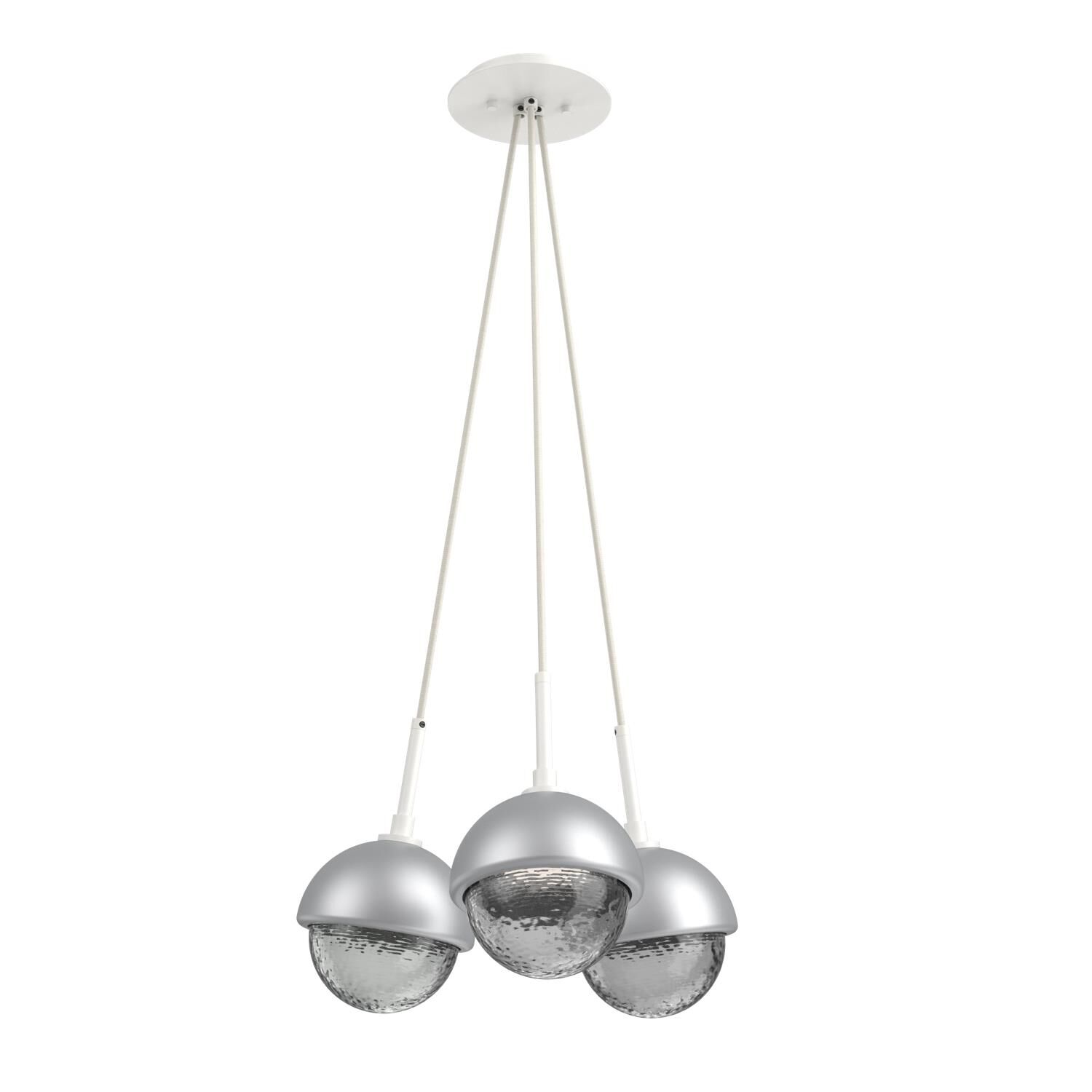 Shown in Salt White finish and Smoke glass and Classic Silver accent