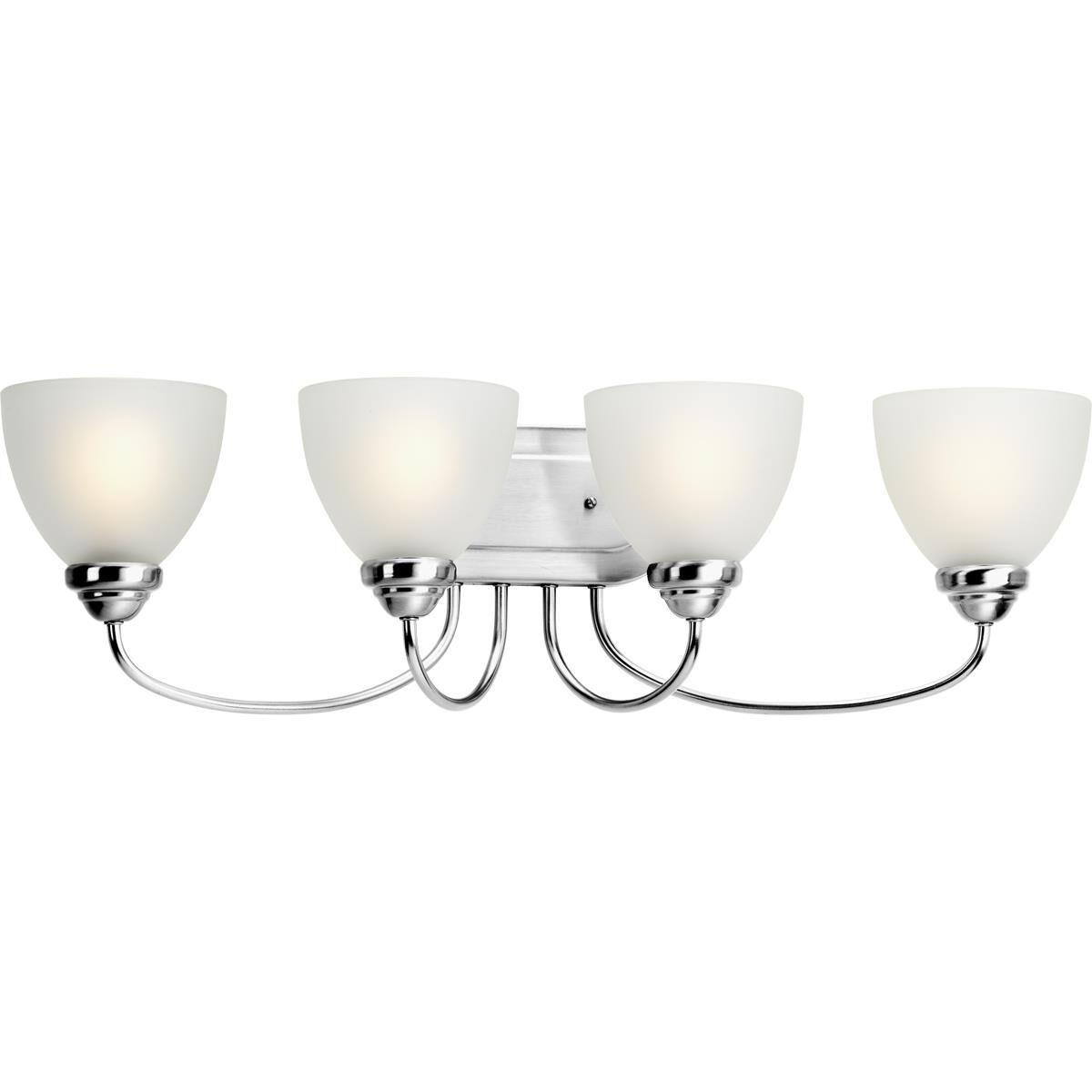 Shown in Polished Chrome finish and Etched glass