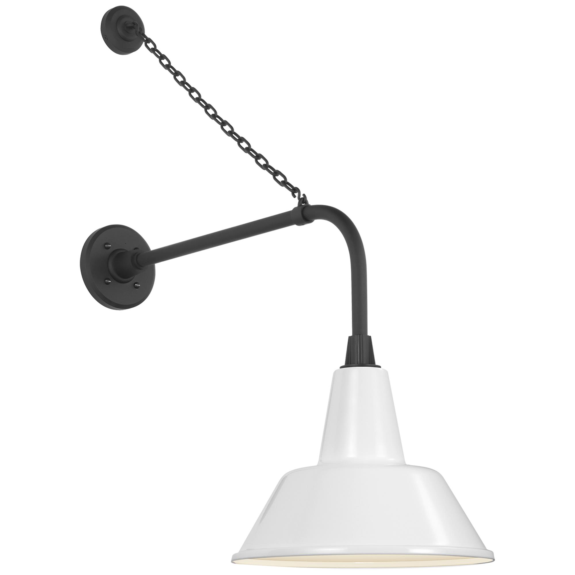 Shown in Matte Black finish and White shade