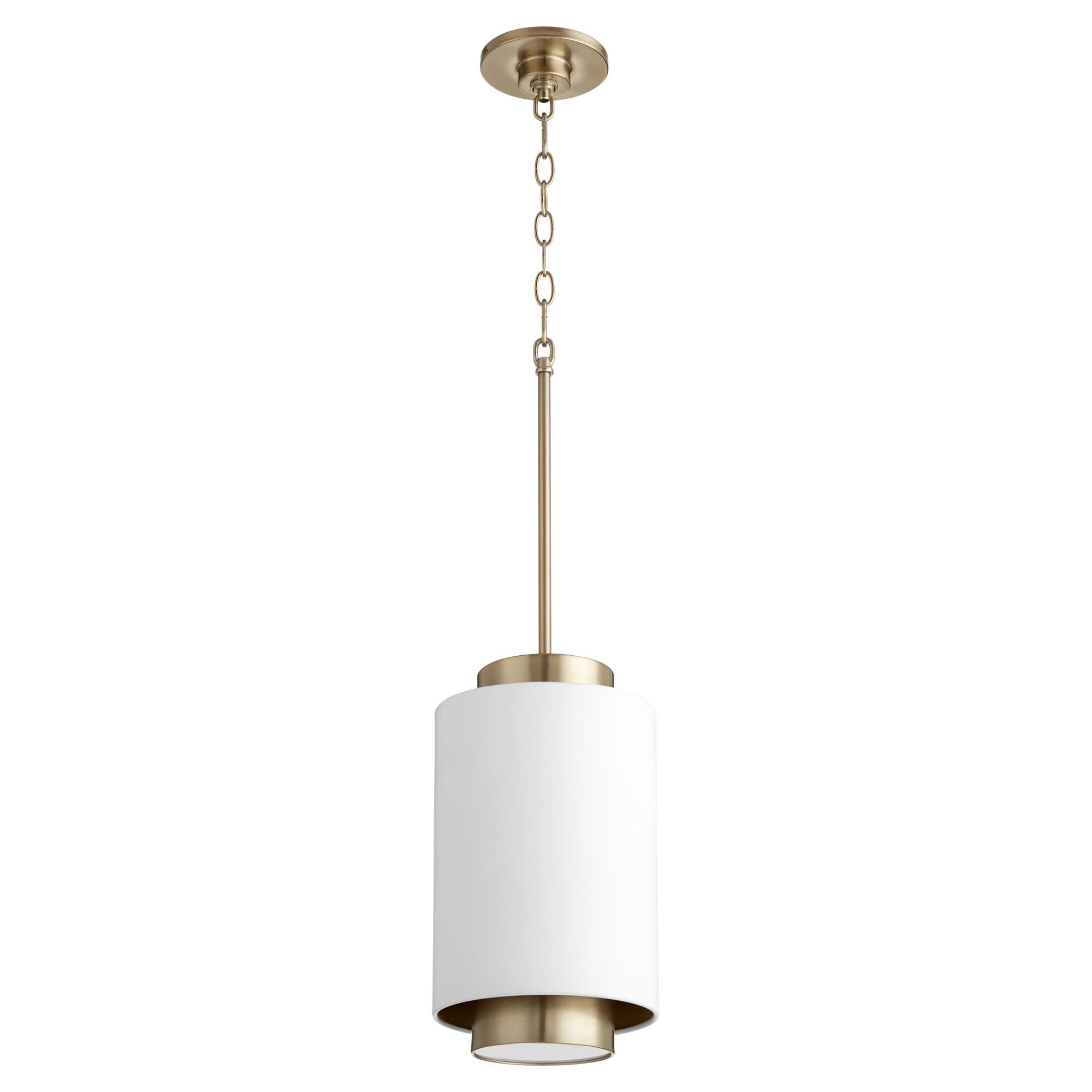 Shown in Studio White / Aged Brass finish