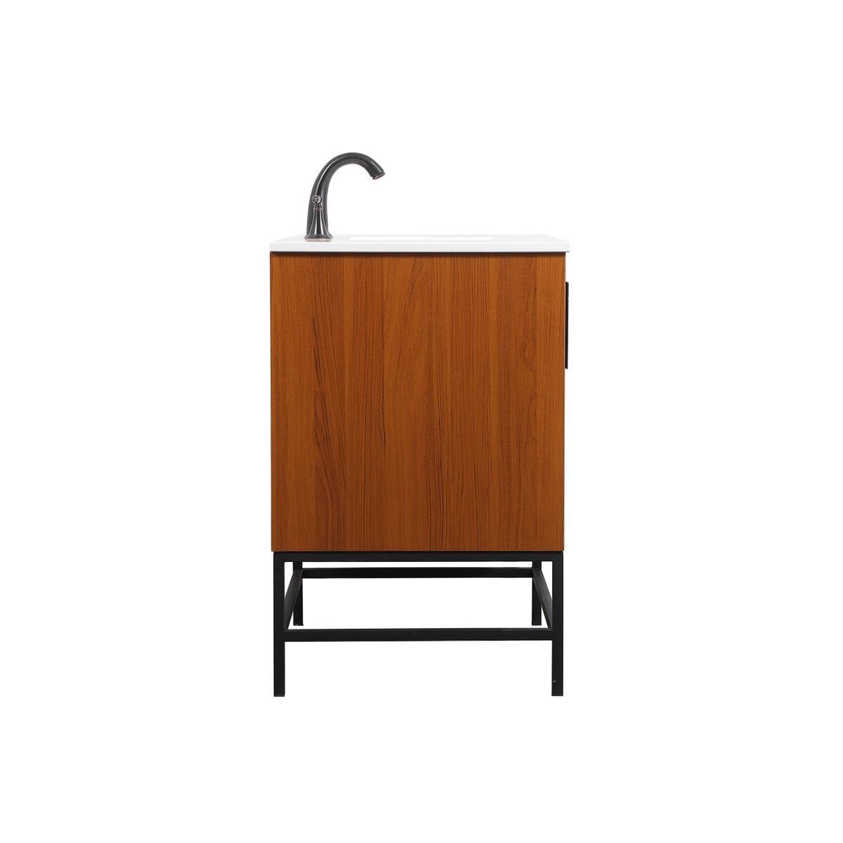 Shown in Teak finish and Without Backsplash accent